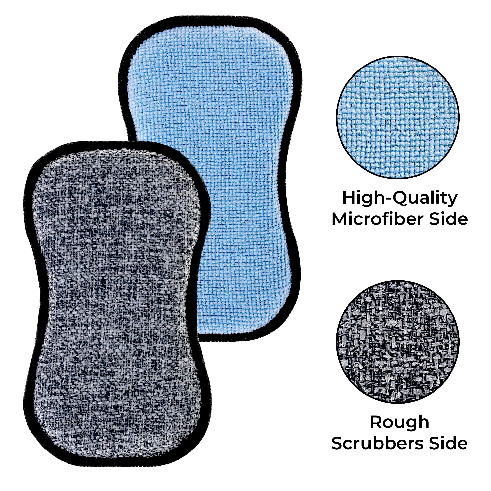 GRANNY SAYS Sponges Kitchen for Washing, Dish Washing Scrubbers, Scrubbing Pad for Cleaning, Scrub Sponge for Kitchen Non - Scratch, Scouring Pad for Pots and Pans, Washable & Microfiber Pad, 12 Pack