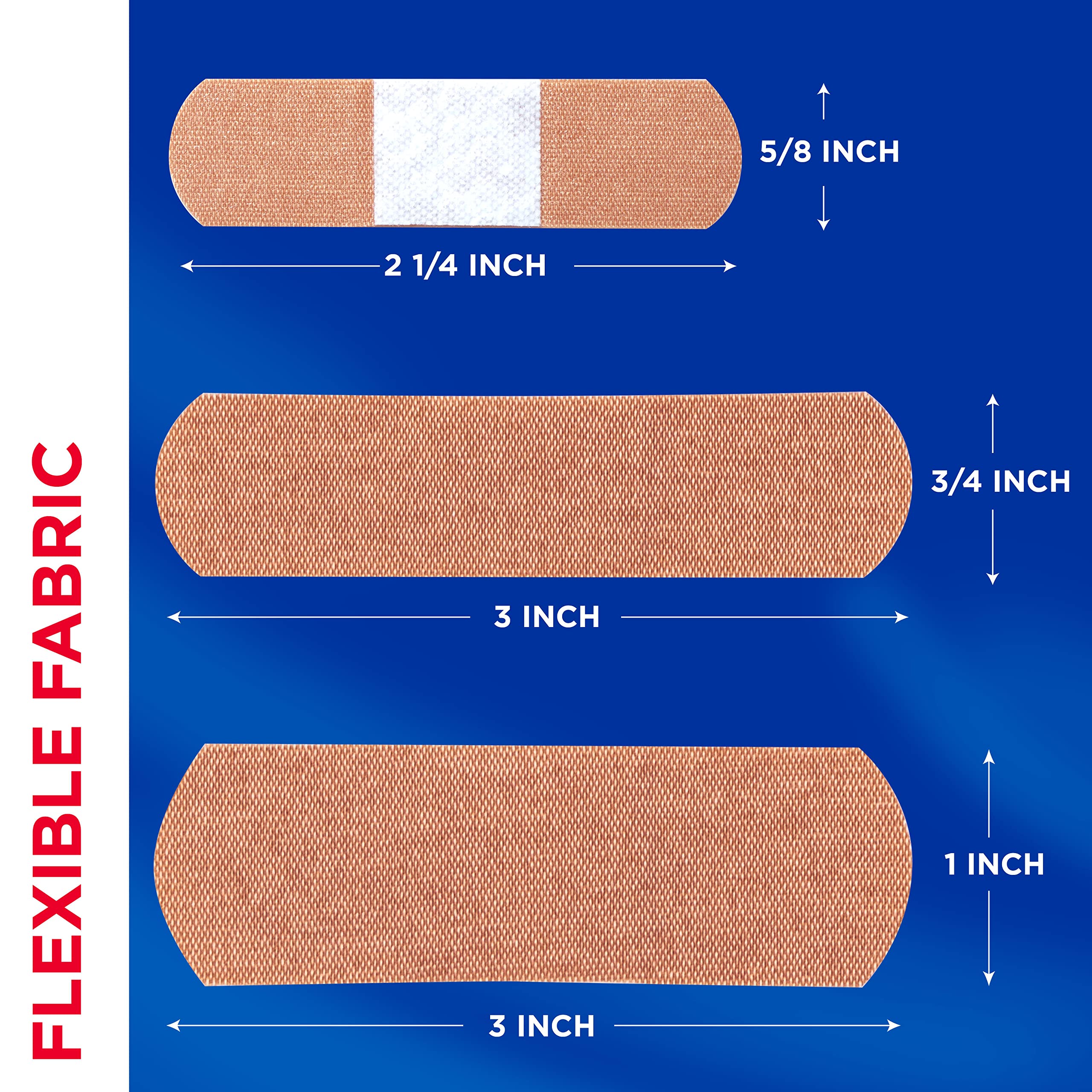 Band-Aid Brand Flexible Fabric Adhesive Bandages for Comfortable Flexible Protection, Twin Pack, 2 x 100 ct