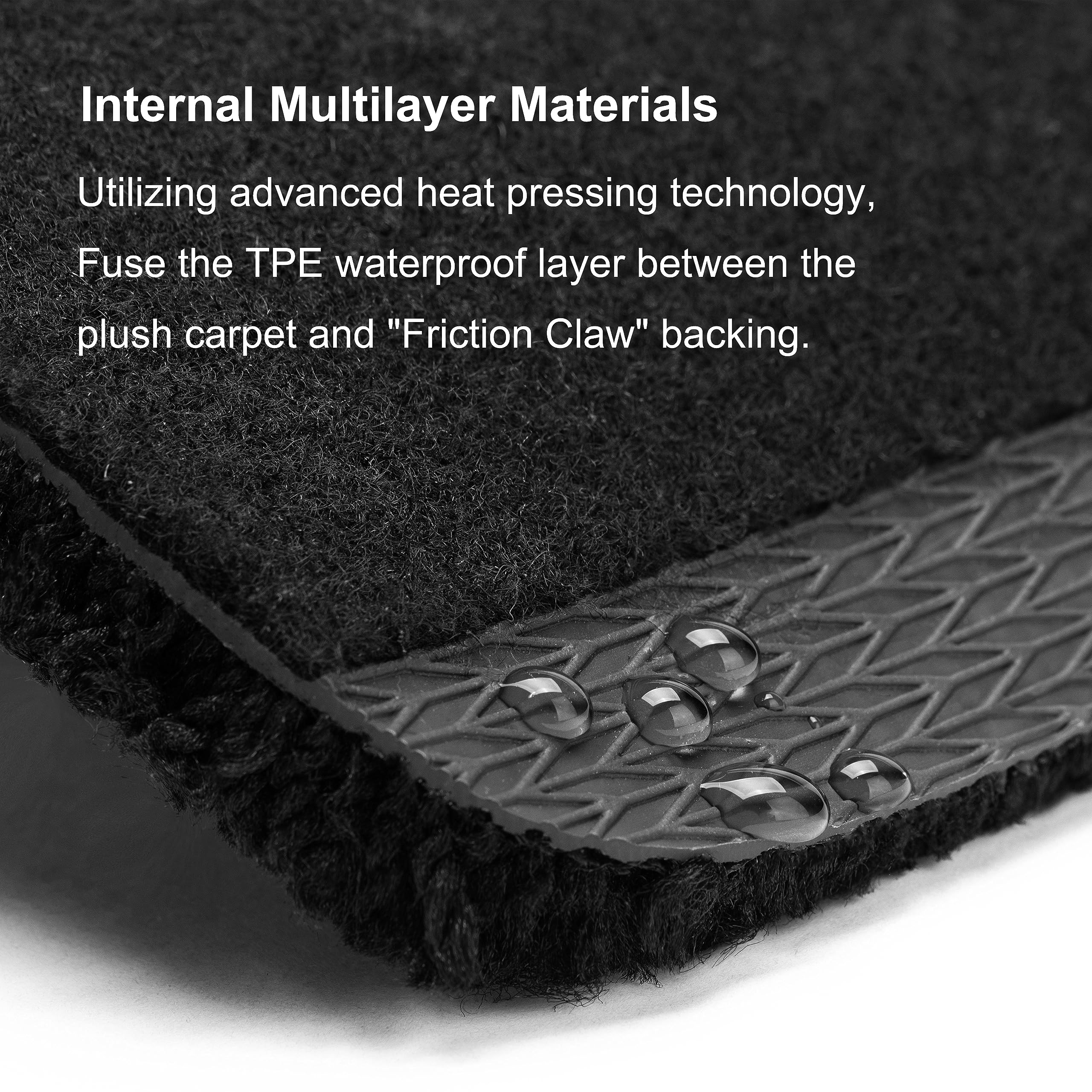 WENNEBIRD Superior Carpet Floor Mats for 2012-2020 Tesla Model S, Premium All Weather Anti-Slip Waterproof Floor Liners, 0.6 Inch Thickness Rugs, Car Interior Accessories - 3pc