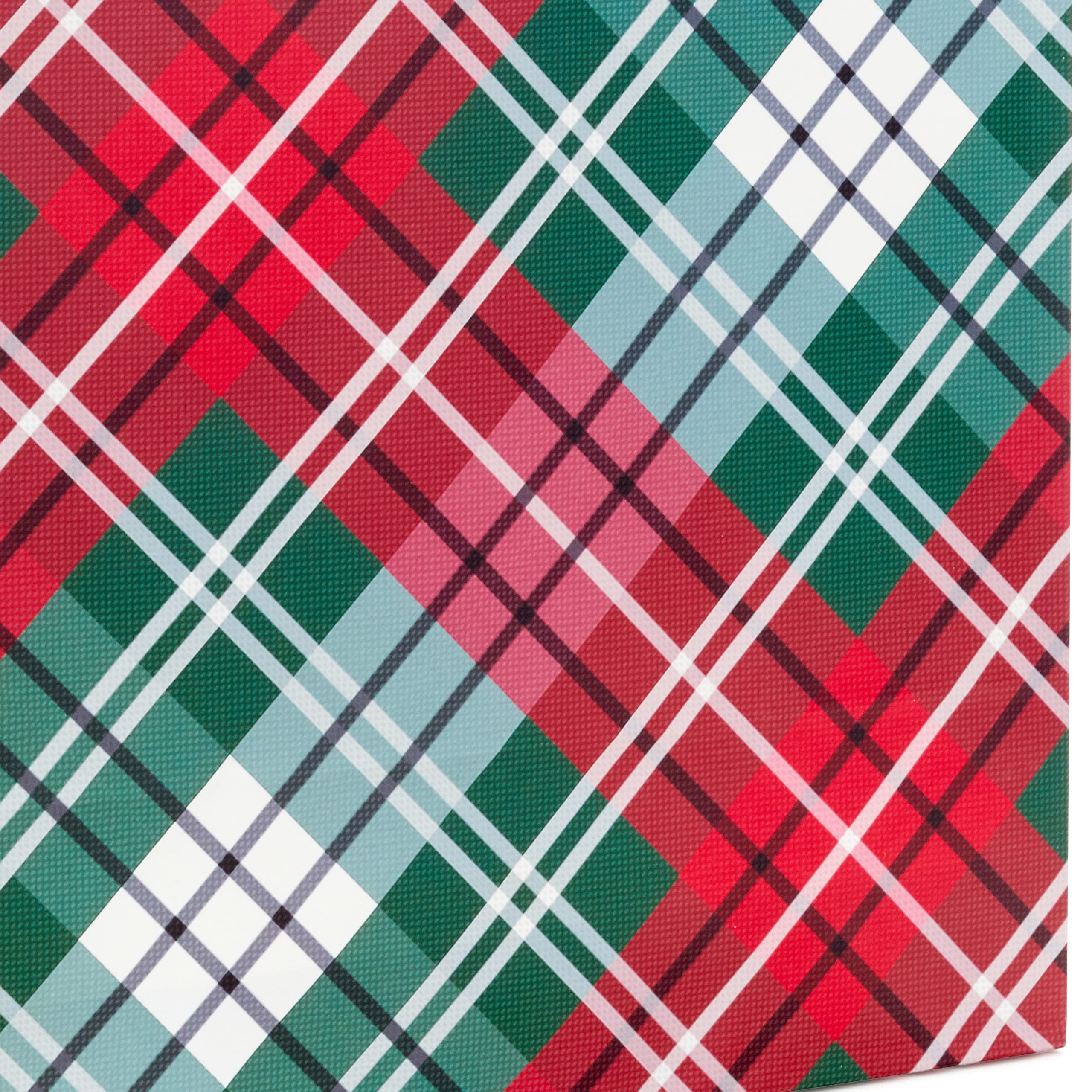 Hallmark 13" Large Christmas Gift Bag Set (3 Bags: Traditional Santa, Red and Green Plaid, Christmas Tree) for Friends, Family, Teachers, Coworkers