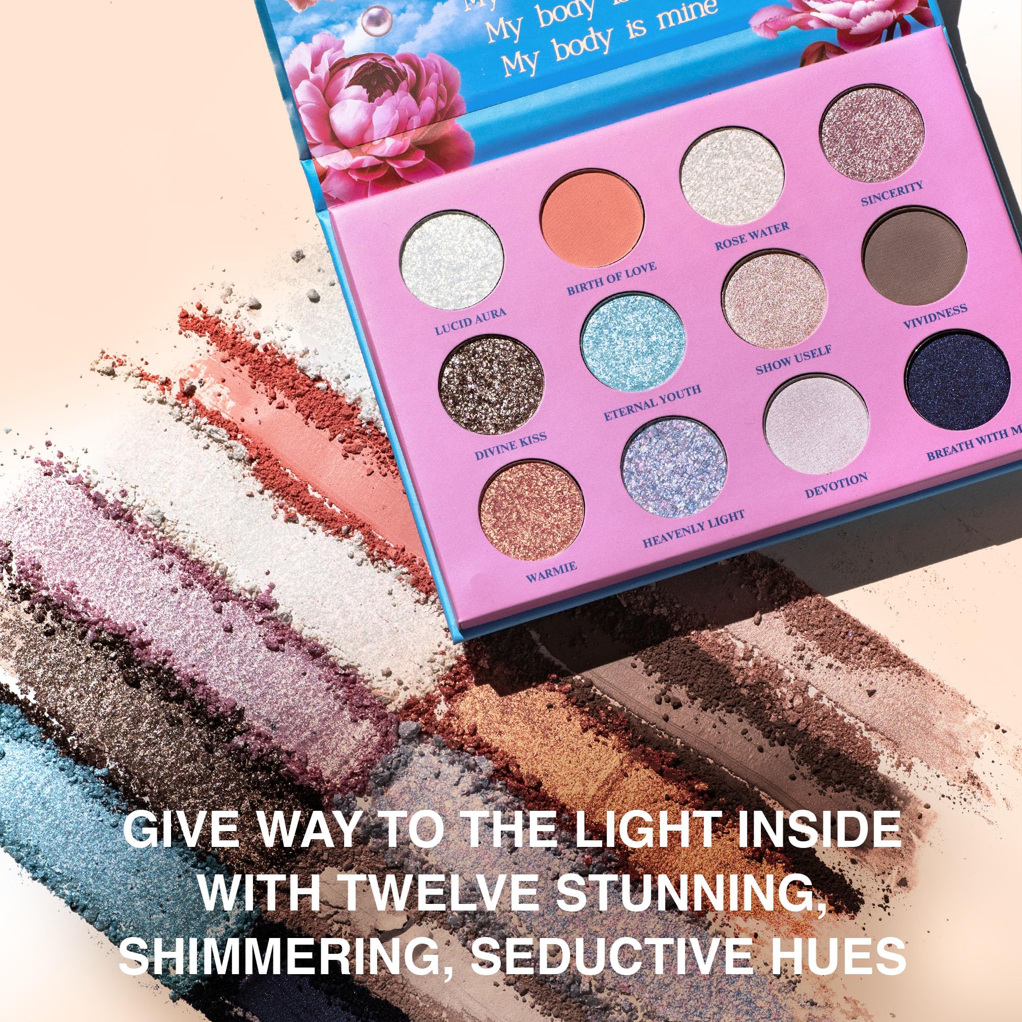 SELESTIA BEAUTY Makeup Eyeshadow Palette Mother of Lights - 12 Blendable Shades with Matte and Shimmer Finishes - High Pigmented Eye Shadow Palette, 0.47 Oz