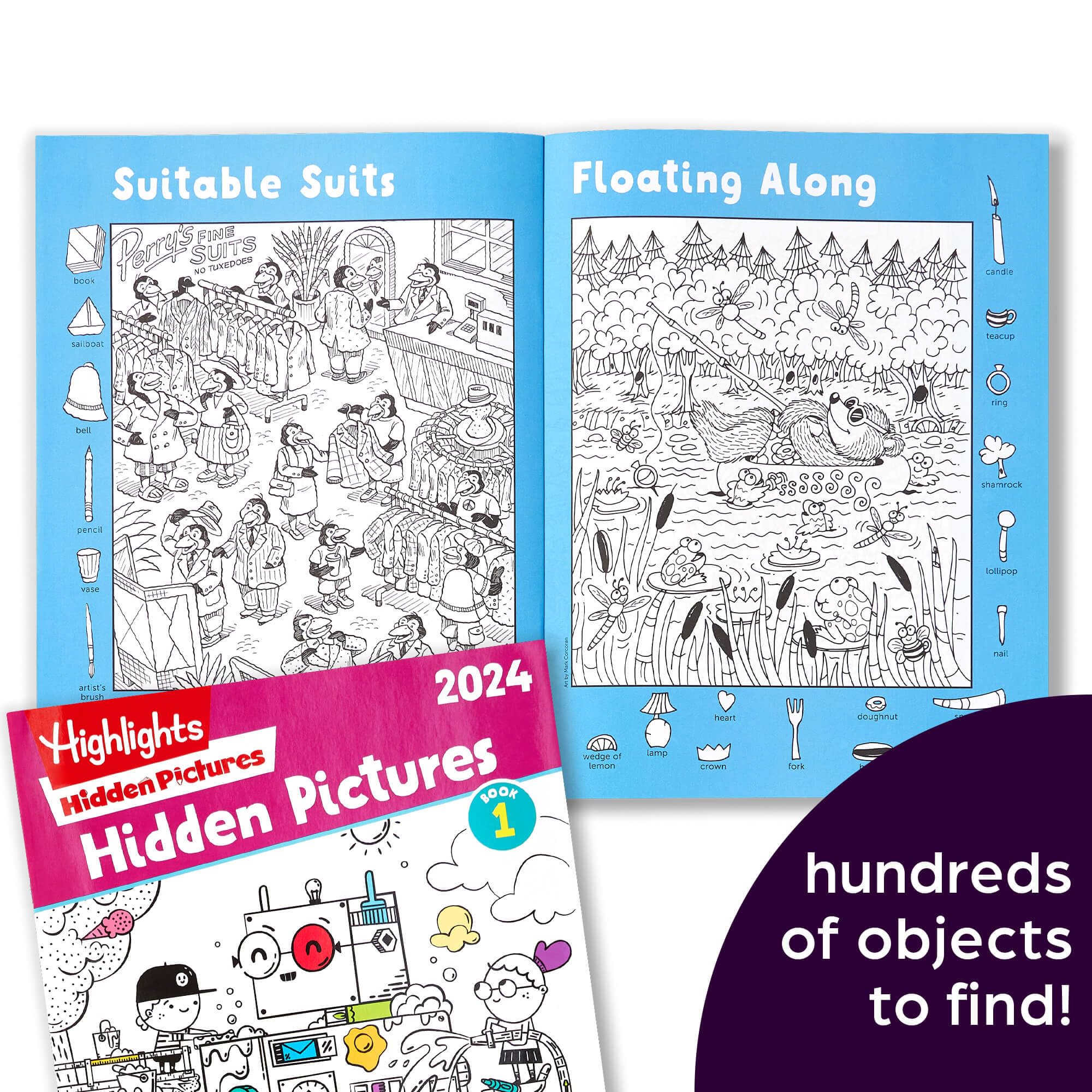 Highlights Hidden Pictures 2024 Activity Books for Kids Ages 6 and Up, 4-Book Set of Travel-Friendly Screen Free Seek and Find Fun, Books Double as Coloring Books