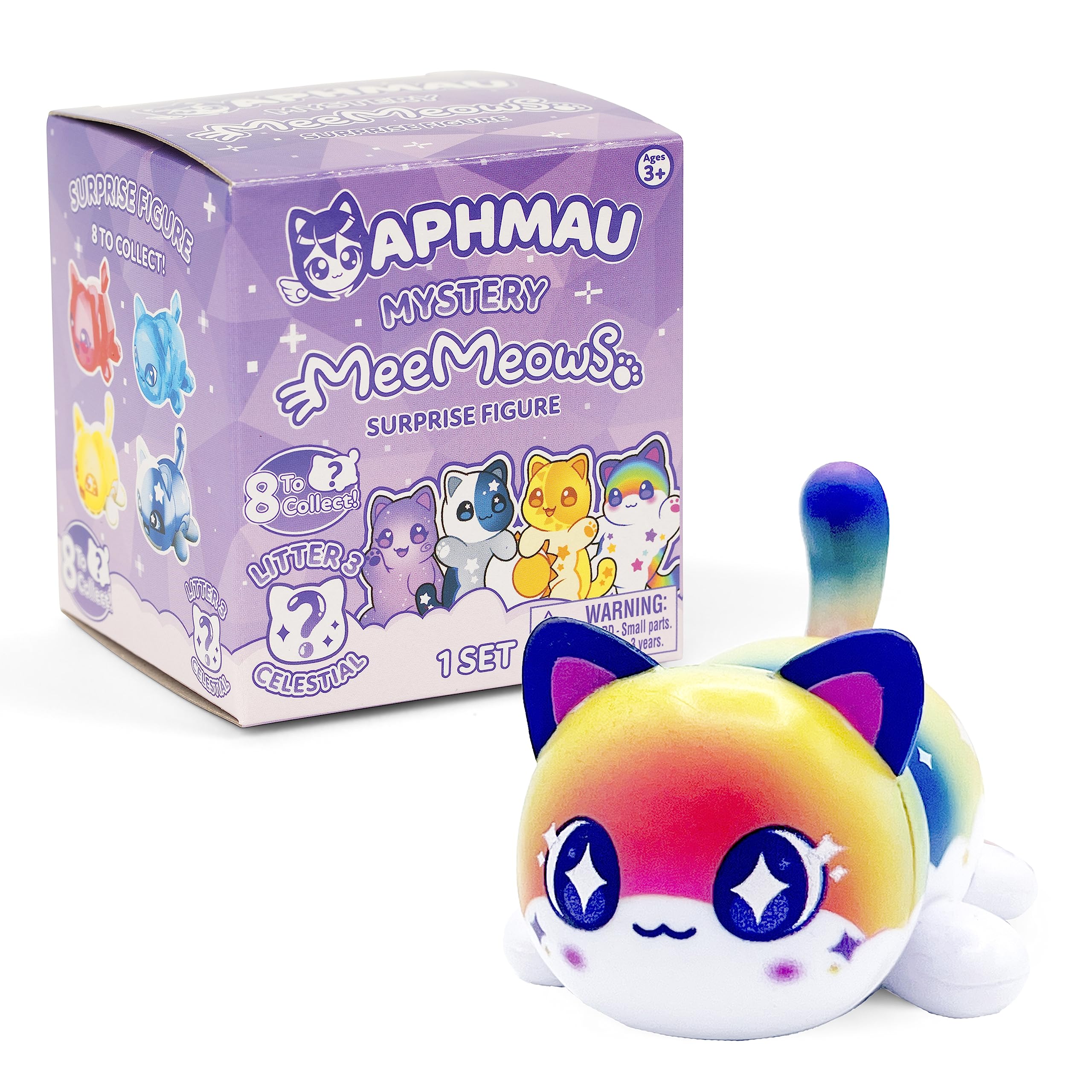 Aphmau Mystery MeeMeows Surprise Figures 6 Pack; Wildy Popular; 8 Possible Mini MeeMeows Figures to Collect, Including Donut / Fairy & Mermaid Cat