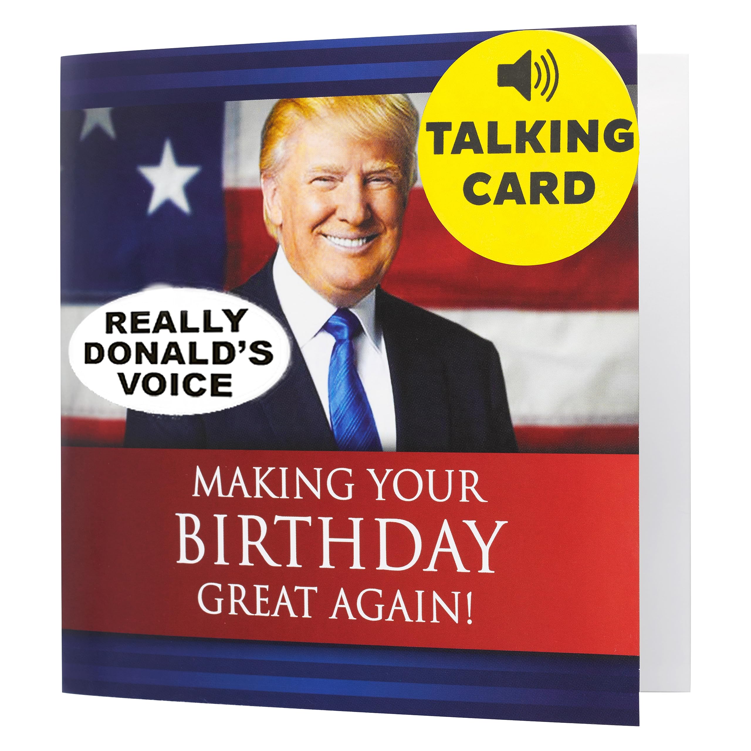 OUR FRIENDLY FOREST Talking Trump Birthday Card with Trump's REAL Voice - Trump Birthday Cards for Men, Donald Trump Gifts for Men, Funny Birthday Card for Women (Red)