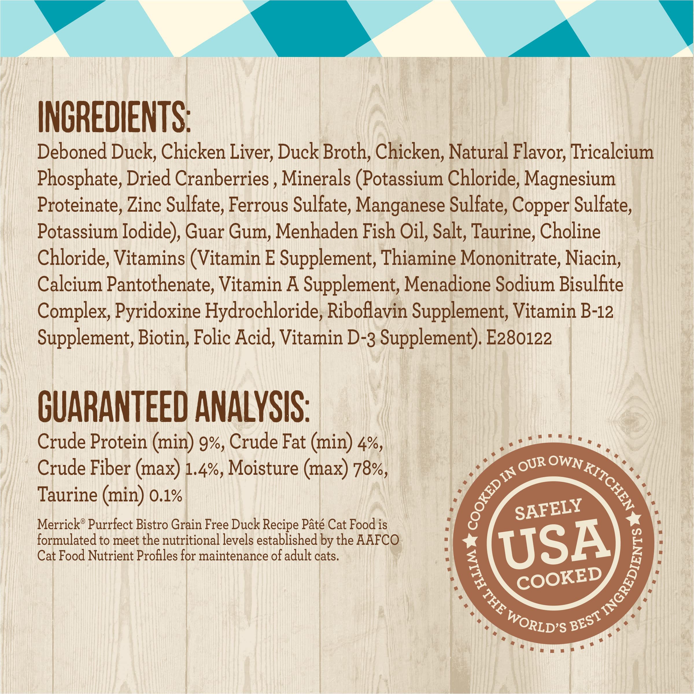 Merrick Purrfect Bistro Grain Free Premium Soft Canned Pate Adult Wet Cat Food, High Protein Duck Recipe - (Pack of 24) 5.5 oz. Cans