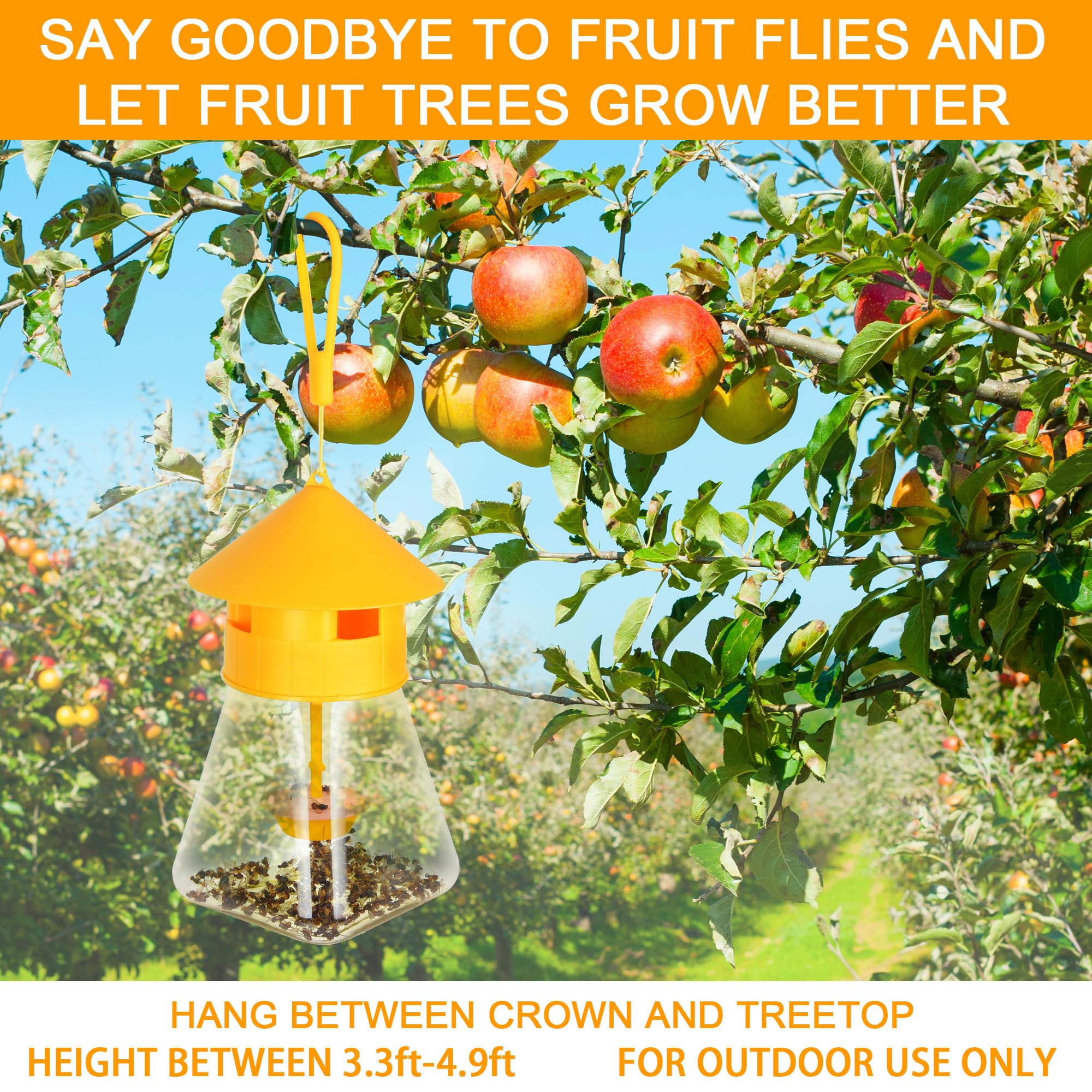Simashts Fruit Fly Trap Bait Refill for Outdoor Vegetable Garden, Orchards Use (Not for Kitchen)
