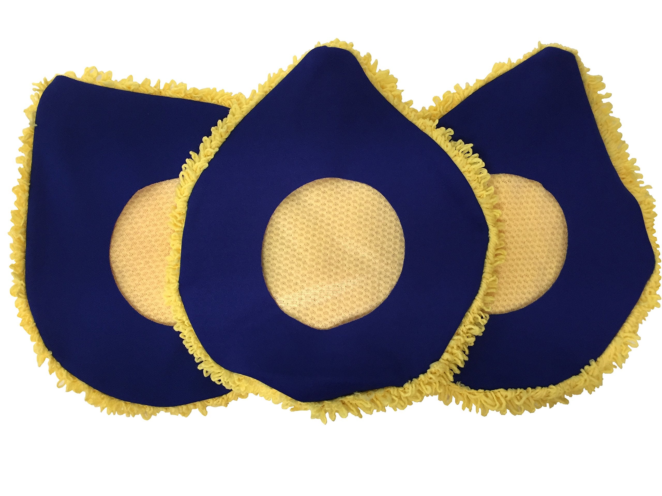 CHOMP! Microfiber Mop Refill Pack: 5 Minute CleanWalls 3-pak Yellow Reusable Washable Wall Washer, Ceiling Cleaner and Baseboard Duster - Dry Dust / Wet Wash Pads