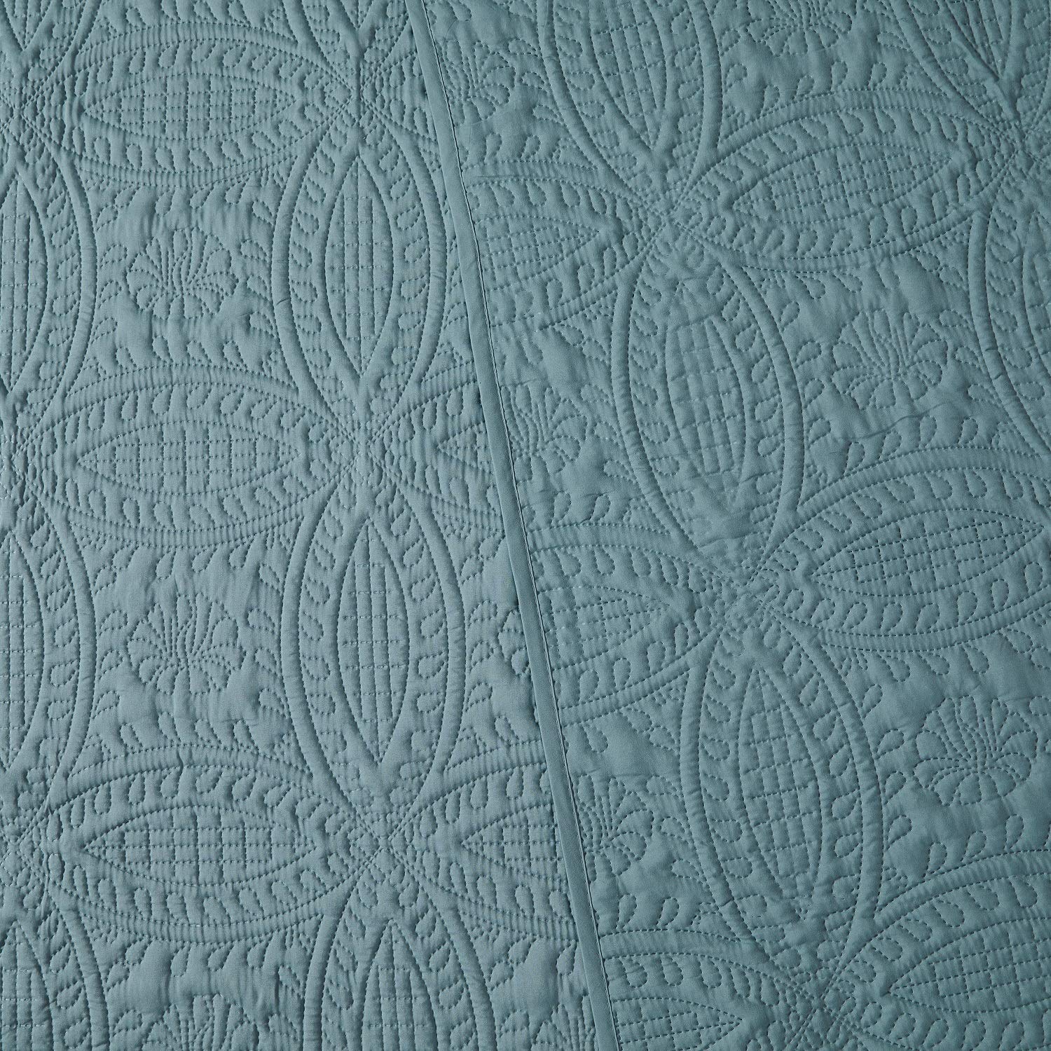 Mellanni King Bedspread Coverlet Set - Bedding Cover with Shams - Ultrasonic Quilting Technology - 3 Piece Oversized Quilt Set - Bedspreads & Coverlets (King, Spa Blue)