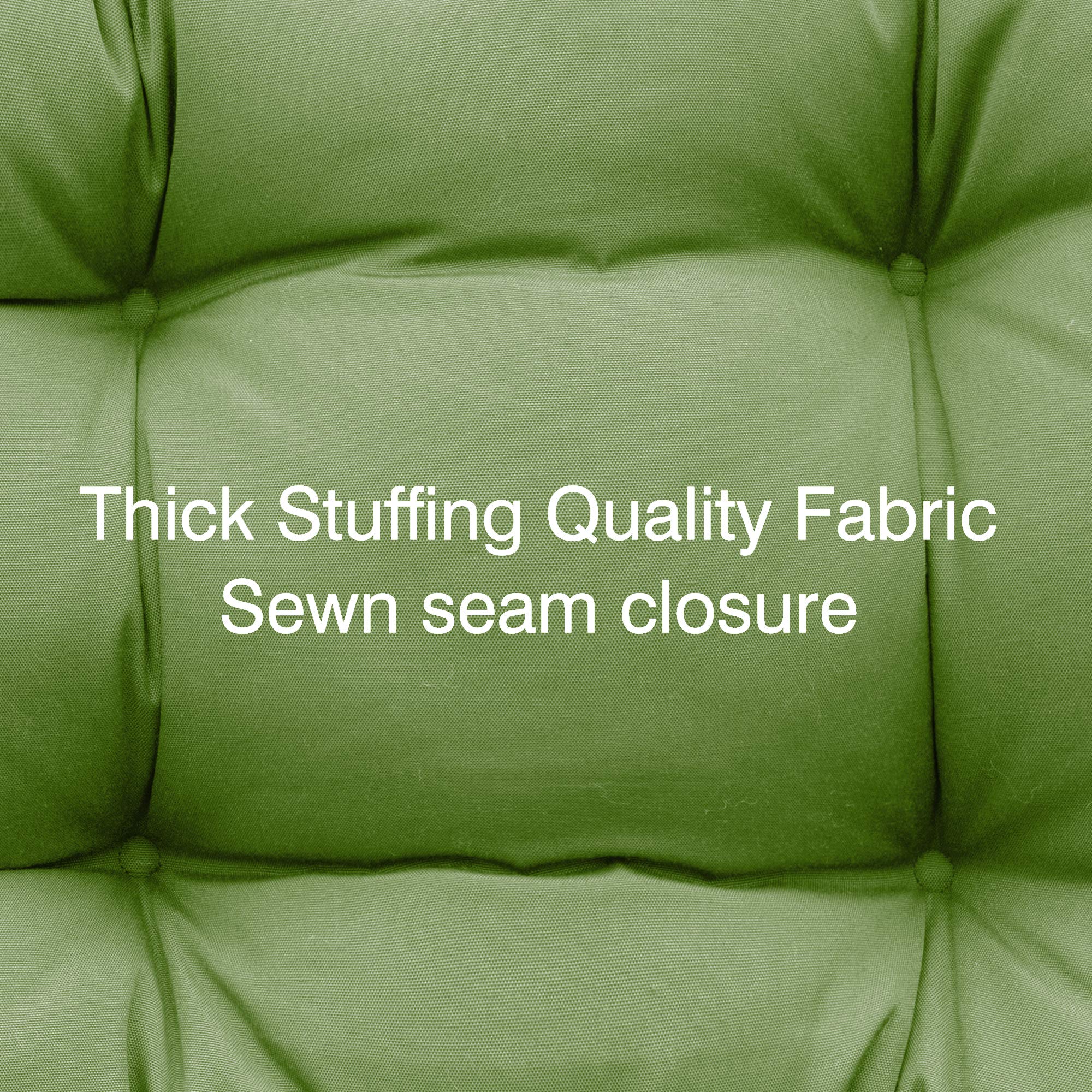 QILLOWAY Outdoor Seat/Back Chair Cushion Tufted Pillow, Spring/Summer Seasonal Replacement Cushions - Pack of 4 (Dark Green)