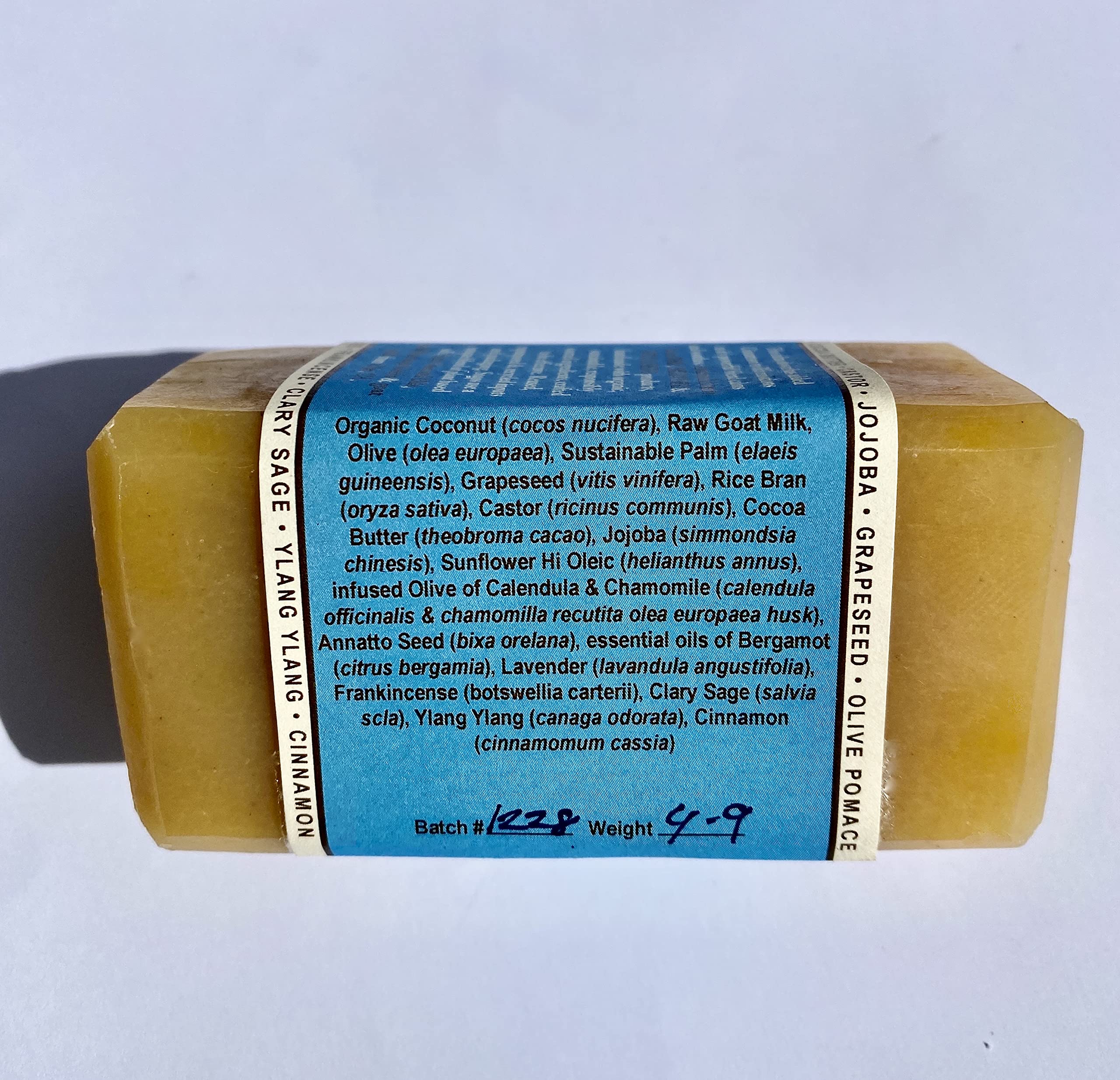 Handmade Goat Milk Soap- BOGUE No.34 WELLNESS Calm Down blend with essential oils of Lavender, Frankincense, Clary Sage & Calming Chamomile to help reduce stress