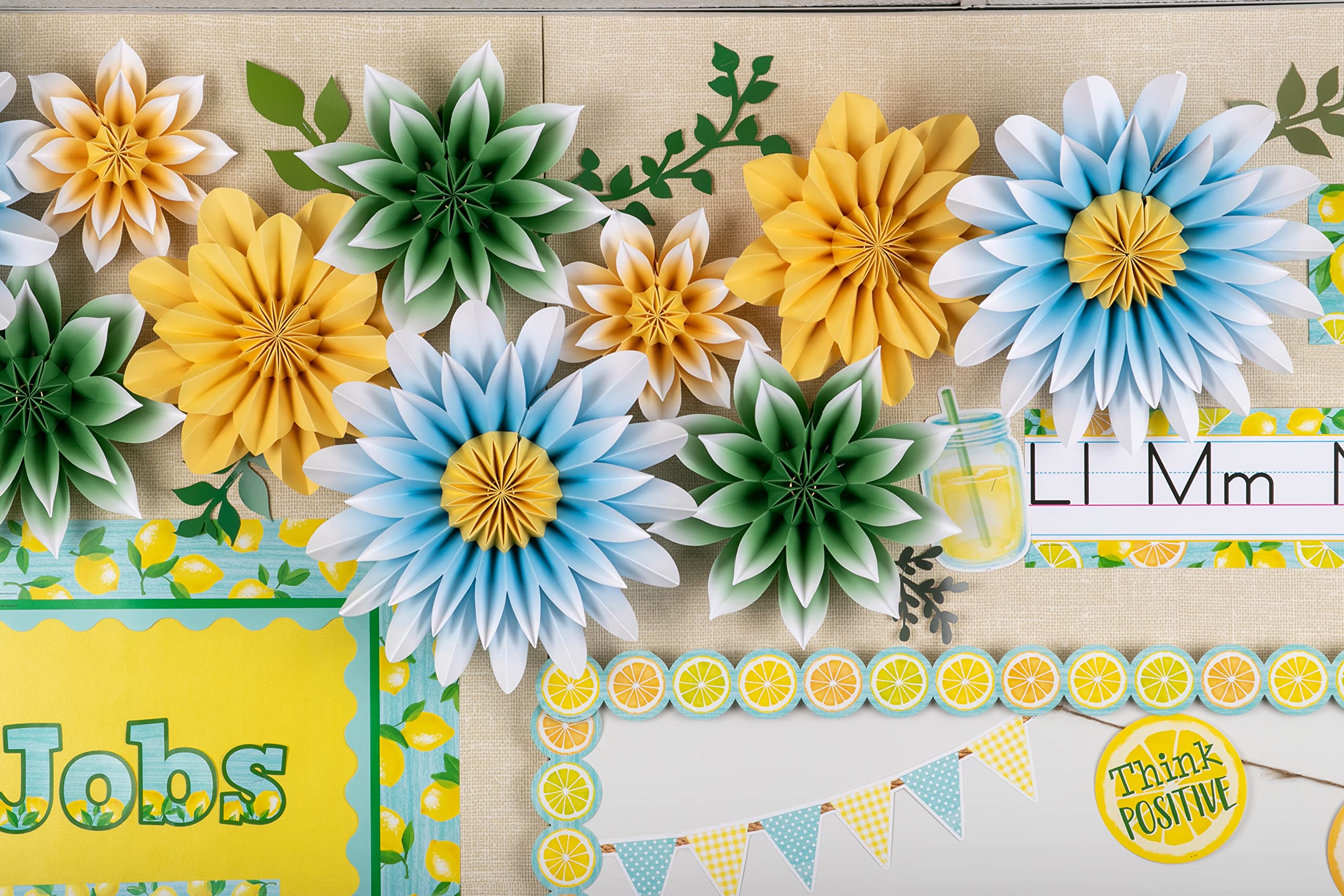 Teacher Created Resources Floral Sunshine Paper Flowers Premade Decorations for Party Photo Backdrops, Classrooms Walls, Showers and Birthday Celebrations (TCR8546)