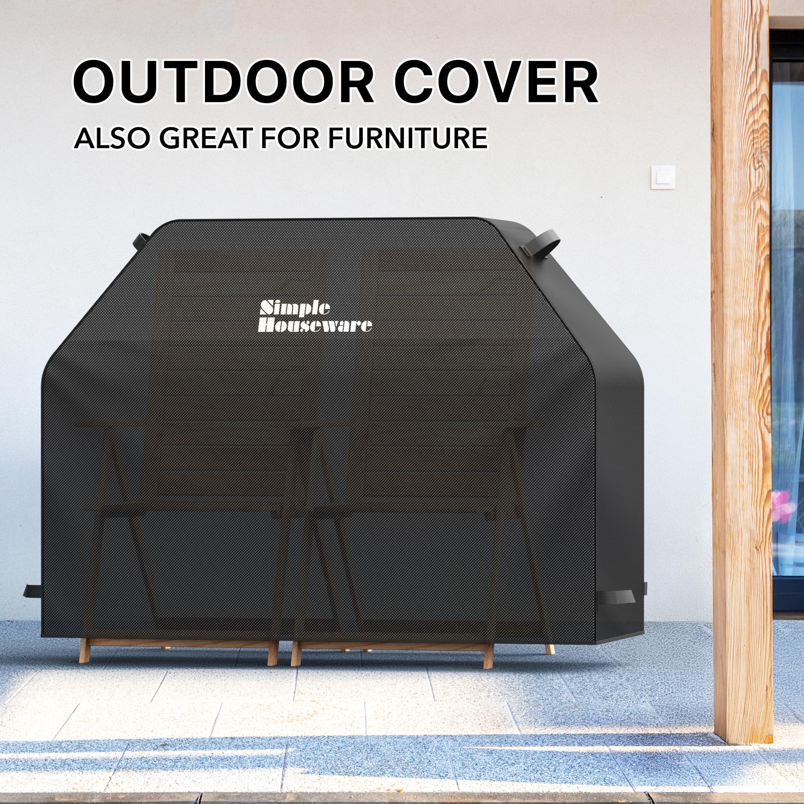 Simple Houseware 60 in. Heavy-Duty BBQ Gas Grill Cover, 600D Polyester Waterproof, Weather-Resistant