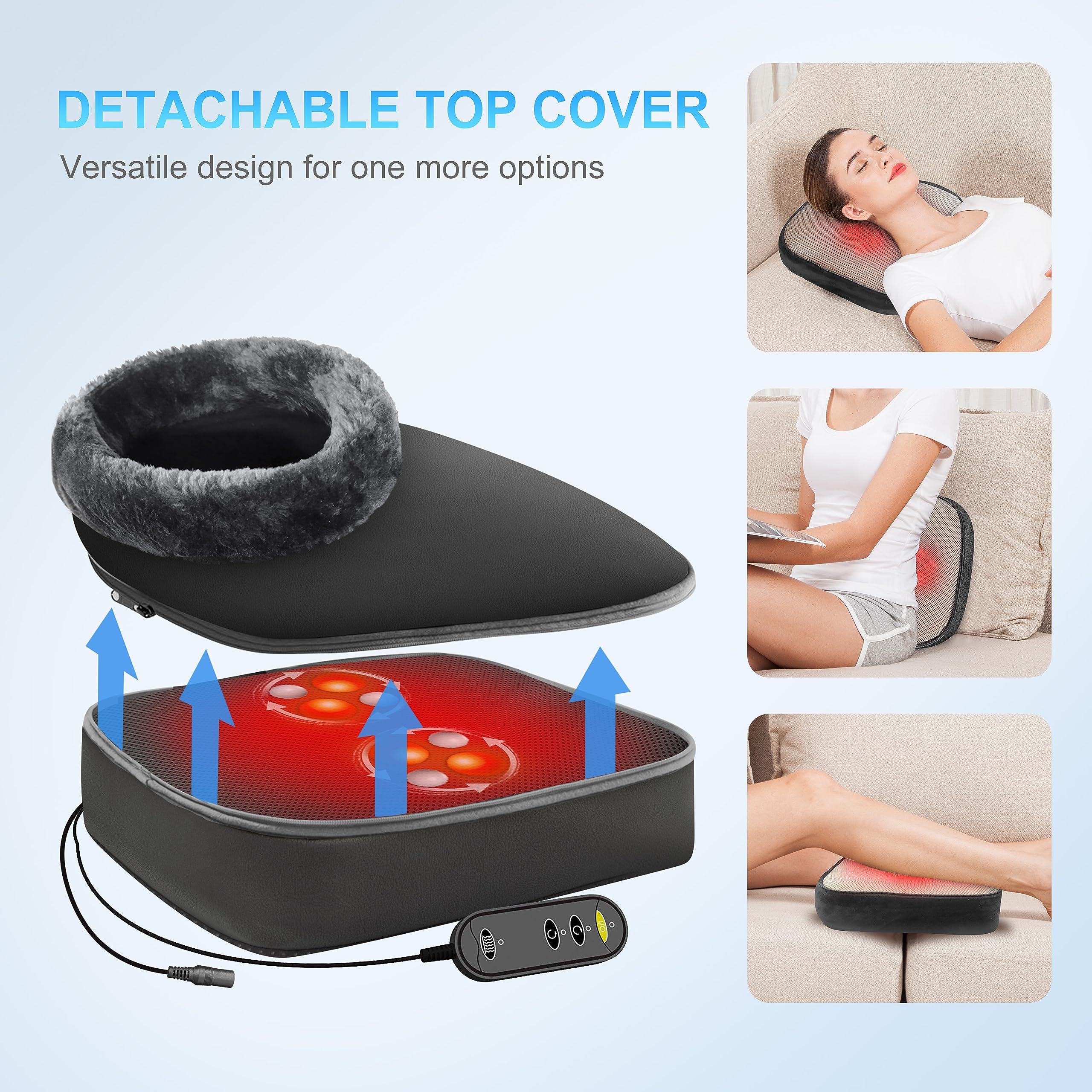 CooCoCo Shiatsu Foot Massager with Heat, FSA HSA Eligible, 2-in-1 Feet and Back Massager for Circulation and Pain Relief, Kneading Foot Warmer, Relaxing Gifts for Women