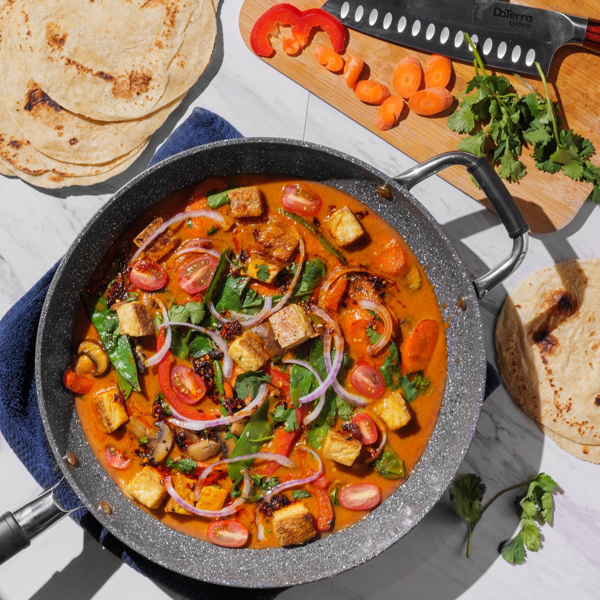 DaTerra Cucina 13” Nonstick Frying Pan | Made in Italy | PTFE, Cadmium, Lead and PFOA free proprietary nontoxic ceramic coating
