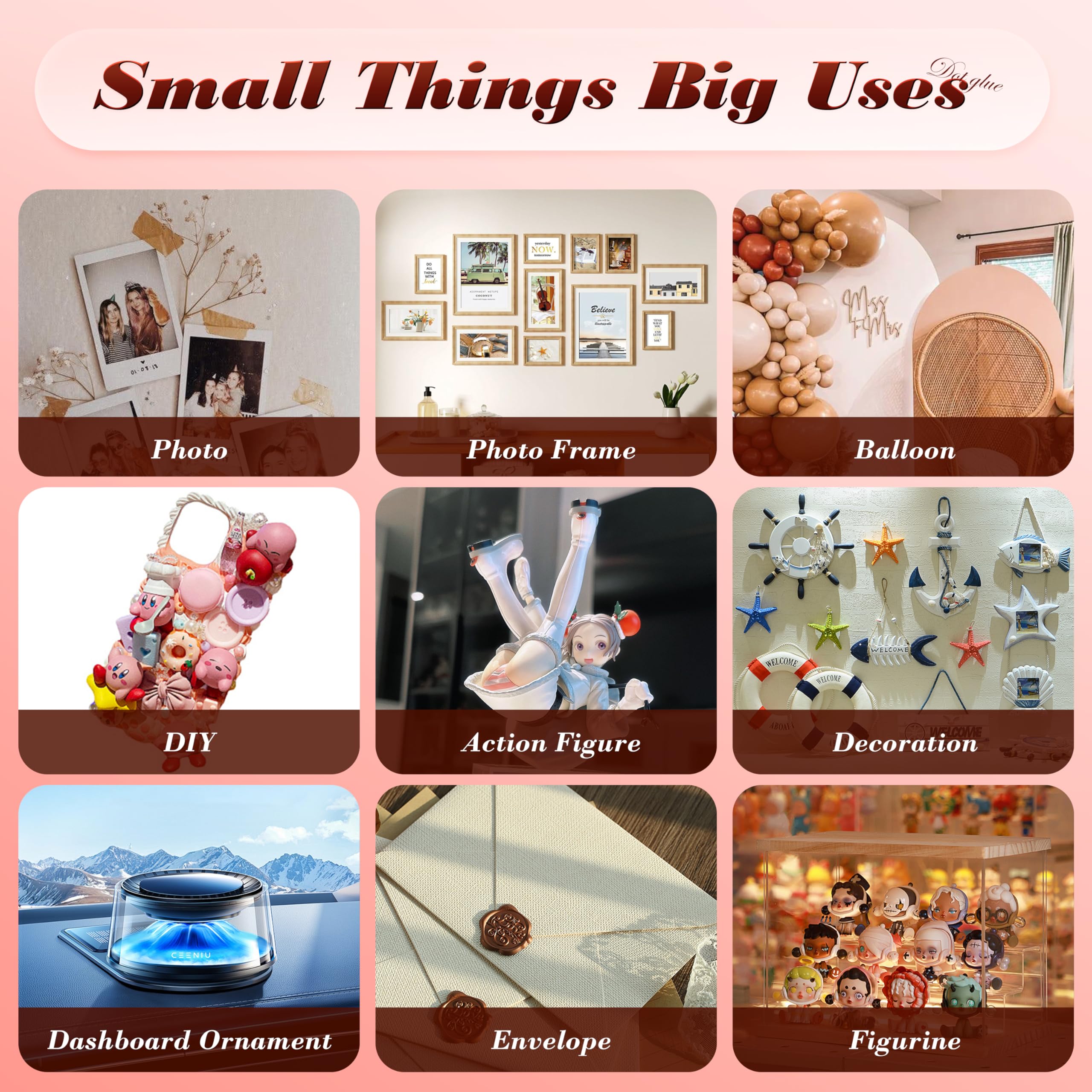 PHIXBEAR 0.8in Clear Poster Putty with Pull Tabs, Removable No Damage Double Sided Adhesive Dots, Waterproof Heat Resistant Mounting Putty Sticky Tack (140)