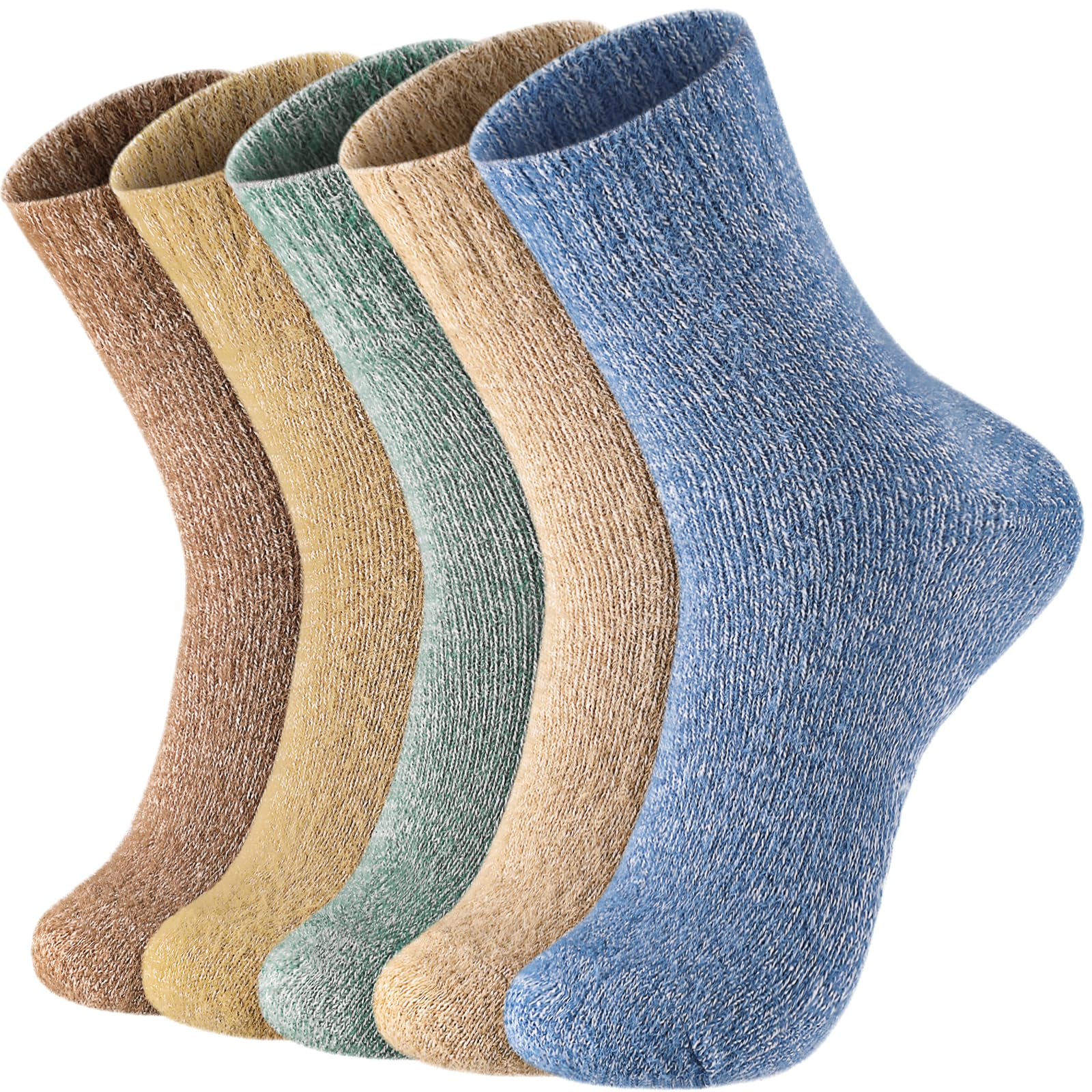 Loiyadn Wool Socks for Women - Winter Socks for Women Wool Socks Thick Soft Wool Socks for Women, 5 Pairs Womens Wool Socks, Winter Hiking Socks Cozy Socks Warm Socks