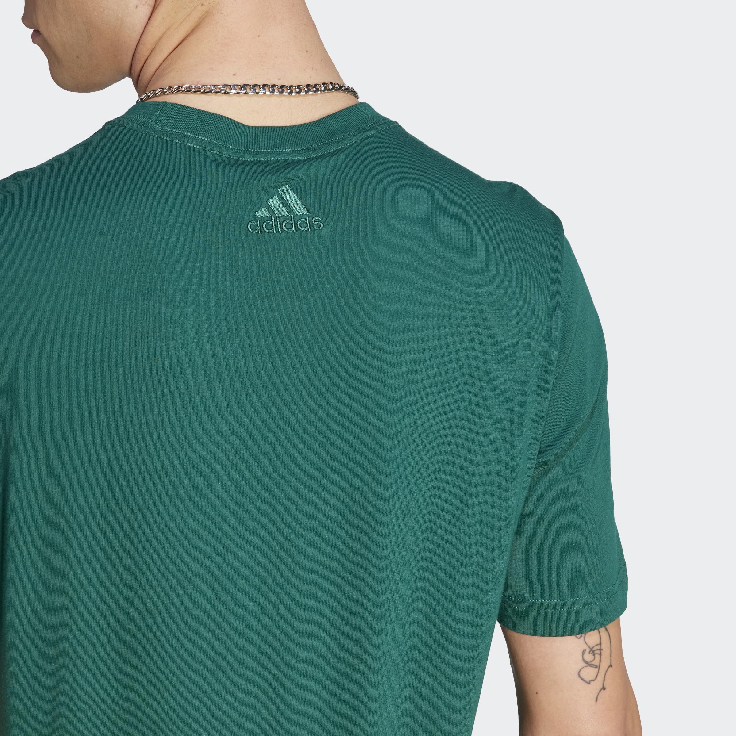 adidas Men's Size Essentials Single Jersey Linear Embroidered Logo T-Shirt Legacy, Collegiate Green/Green, 3X-Large Tall