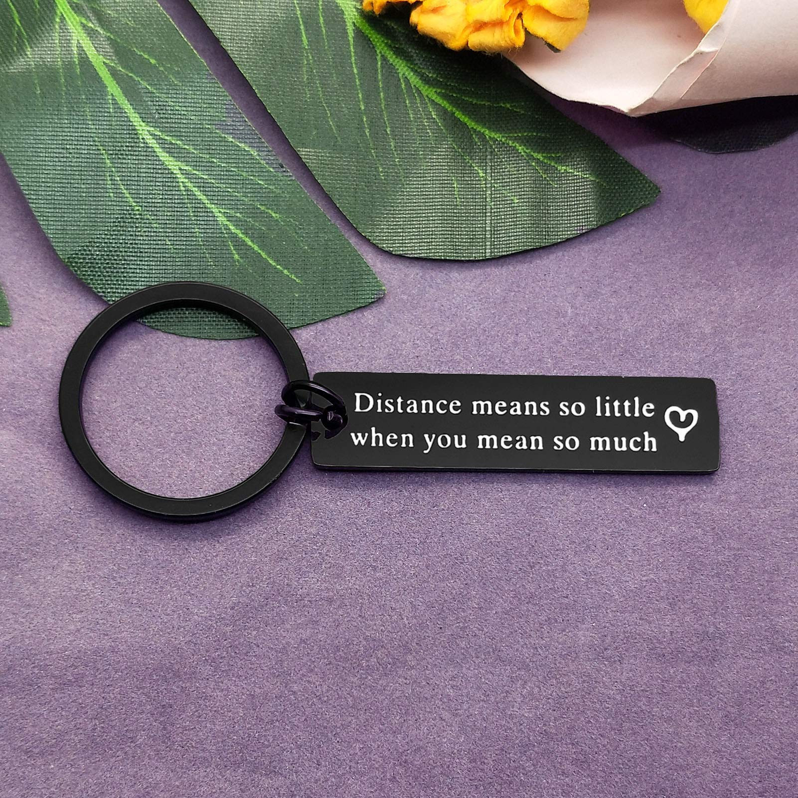 Couple Keychain for Boyfriend Girlfriend Long Distance Relationship Gift Keyring Going Away Gift for Husband Wife Couples Jewelry Brithday Valentines Gift Anniversary Keychain Gift ,His and Hers Gift