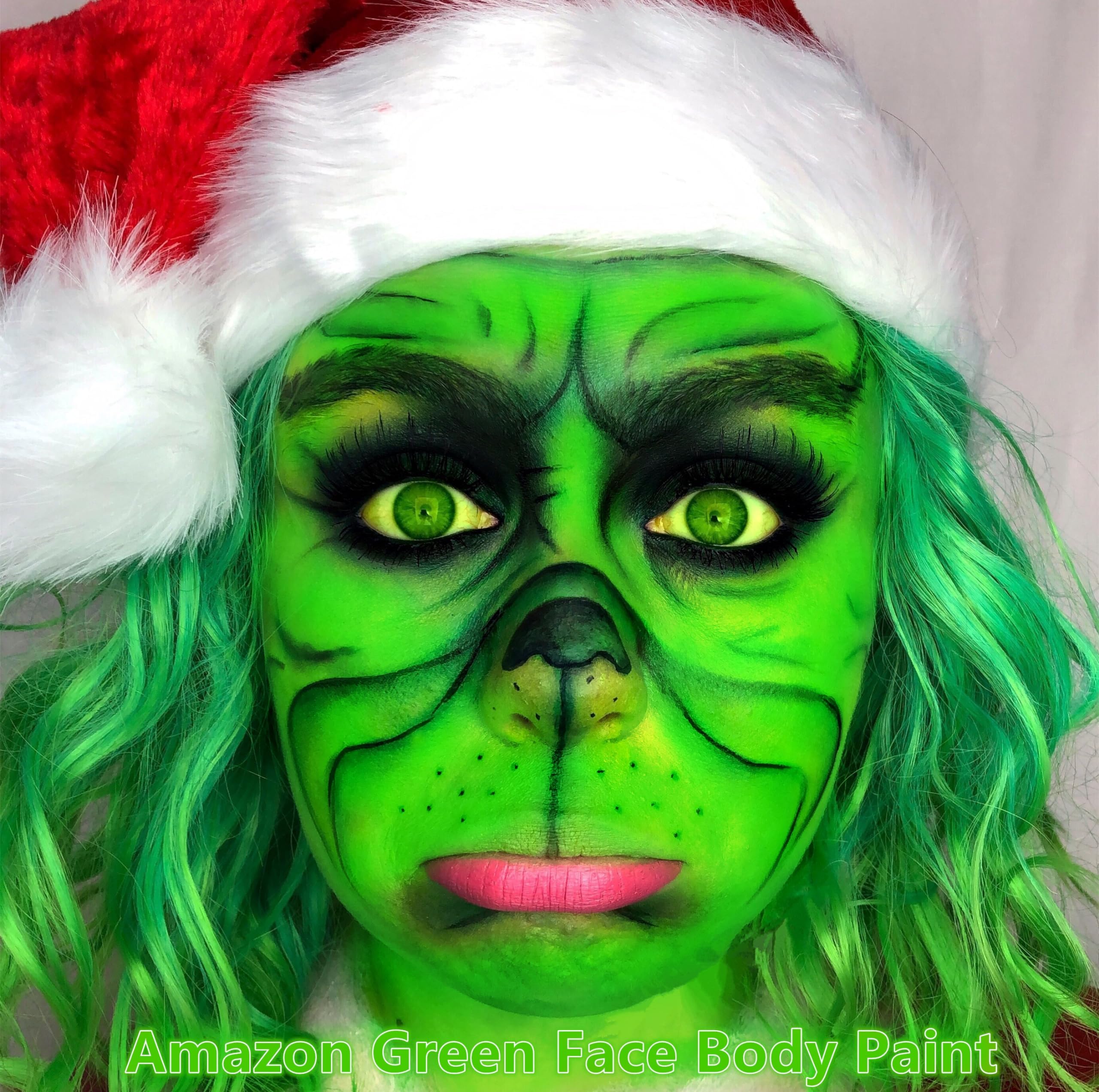 Go Ho Amazon Green Face Paint Stick,Water Based Washable Face Paint Makeup Stick,Non-toxic Full-coverage Cream Body Paint for Adults Children Halloween Cosplay SFX Fiona Gamora Shreck Dinosa Makeup