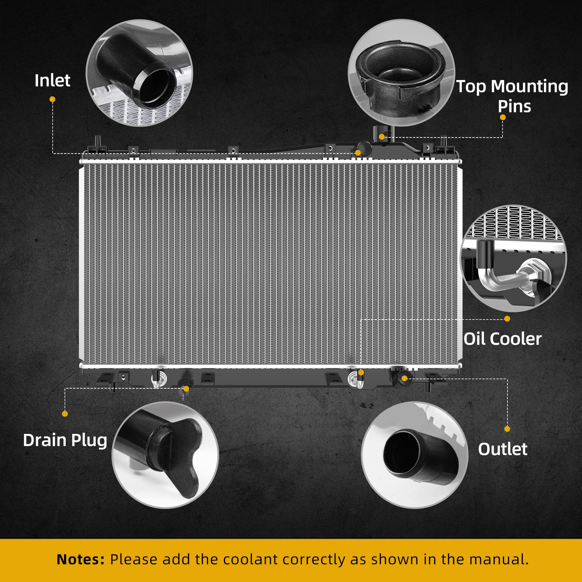 DWVO Complete Radiator Compatible with 2001 2002 2003 2004 2005 Civic, Compatible with 2001-2005 EL L4 1.7L DWRD0003