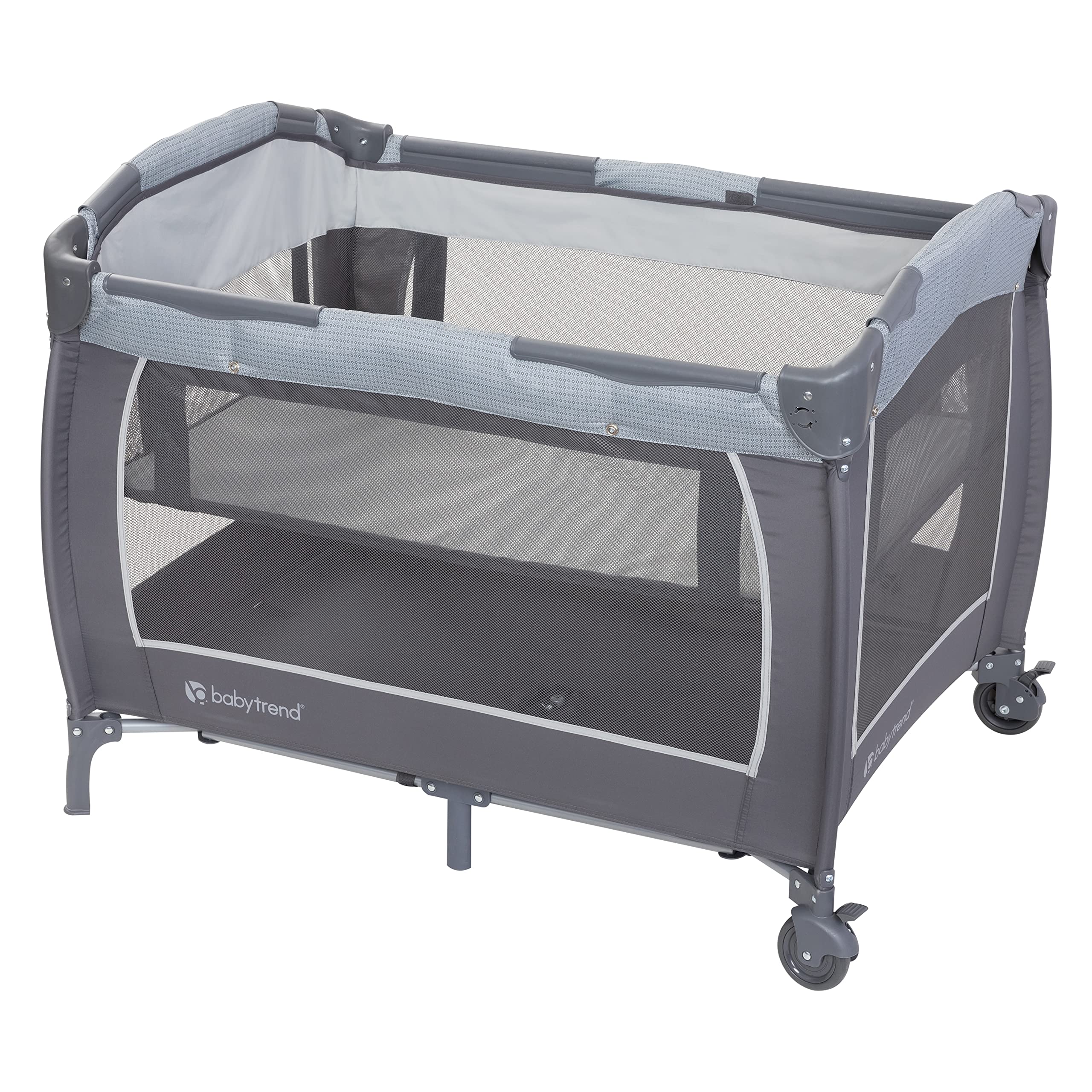 Baby Trend Lil’ Snooze™ Deluxe III Nursery Center® Playard for Twins, Cozy Grey