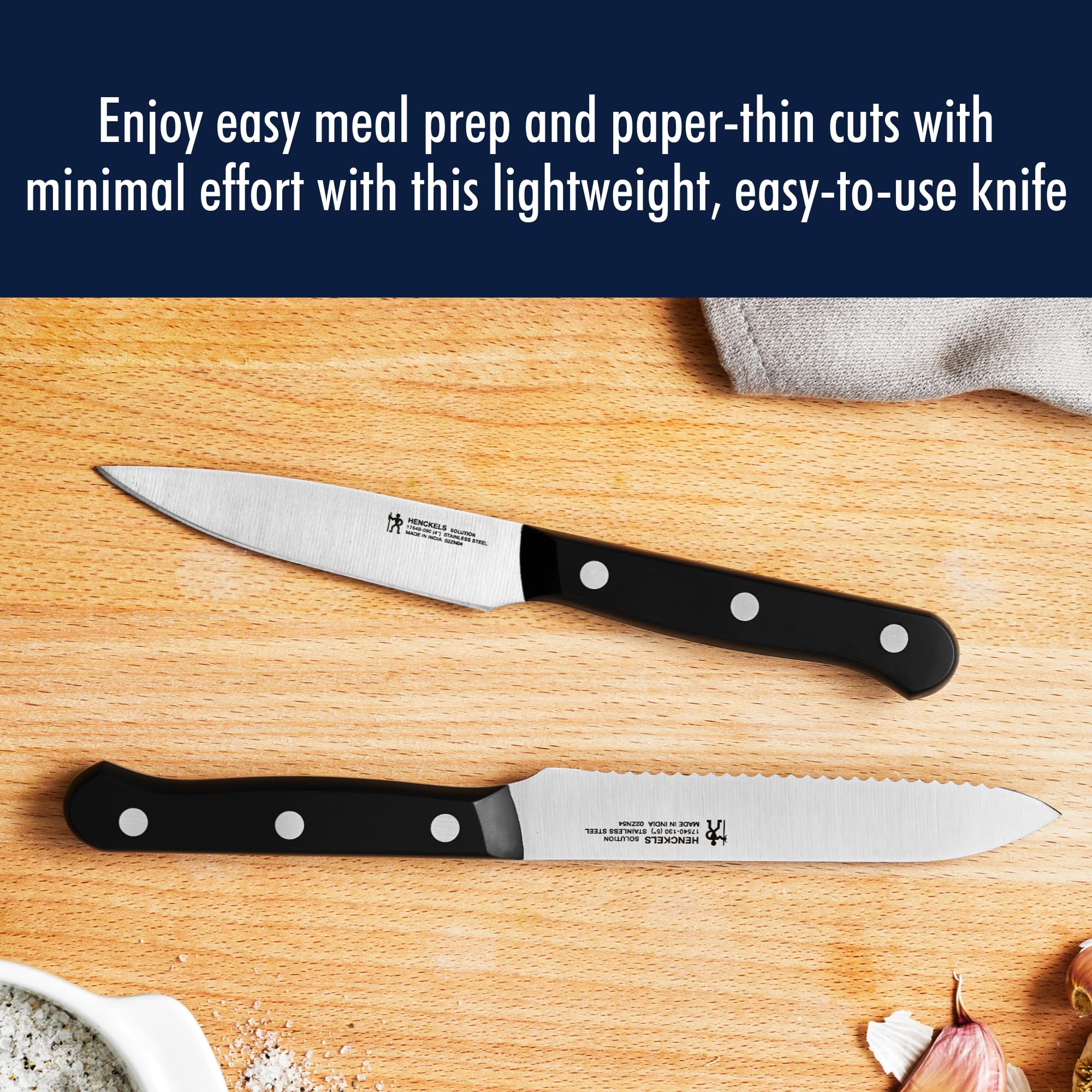 HENCKELS Solution Razor-Sharp 3-pc Starter Knife Set, German Engineered Informed by 100+ Years of Mastery