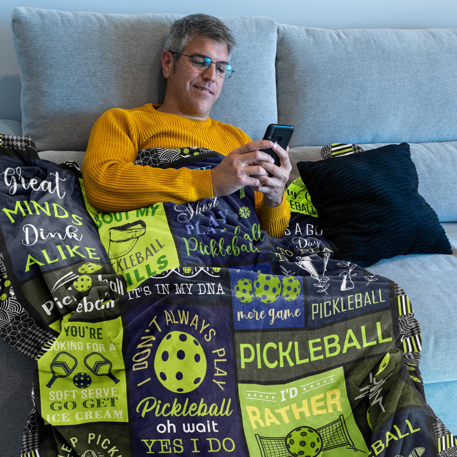 Pickleball Gifts Blanket, Pickleball Gifts for Women/Men, Gifts for Pickleball Lovers, Funny Pickleball Gift, Pickleball Accessories Gifts for Women, Pickleball Decoration Bed Blanket/Throw 50" x 60"