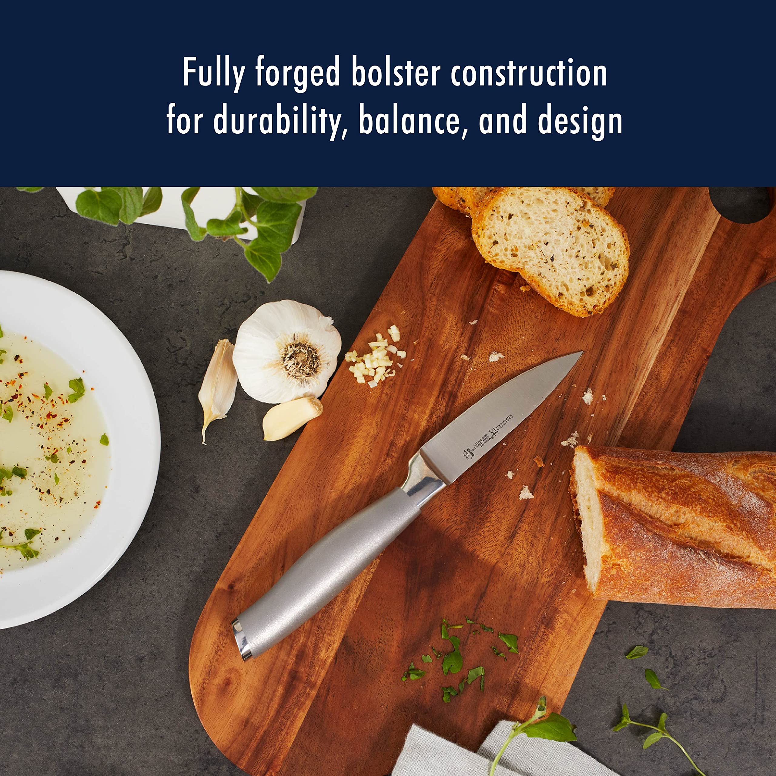 Henckels International Modernist 6-pc Knife Block Set | Paring Knife, Serrated Utility Knife, Utility Knife, Chef’s Knife & Kitchen Shears