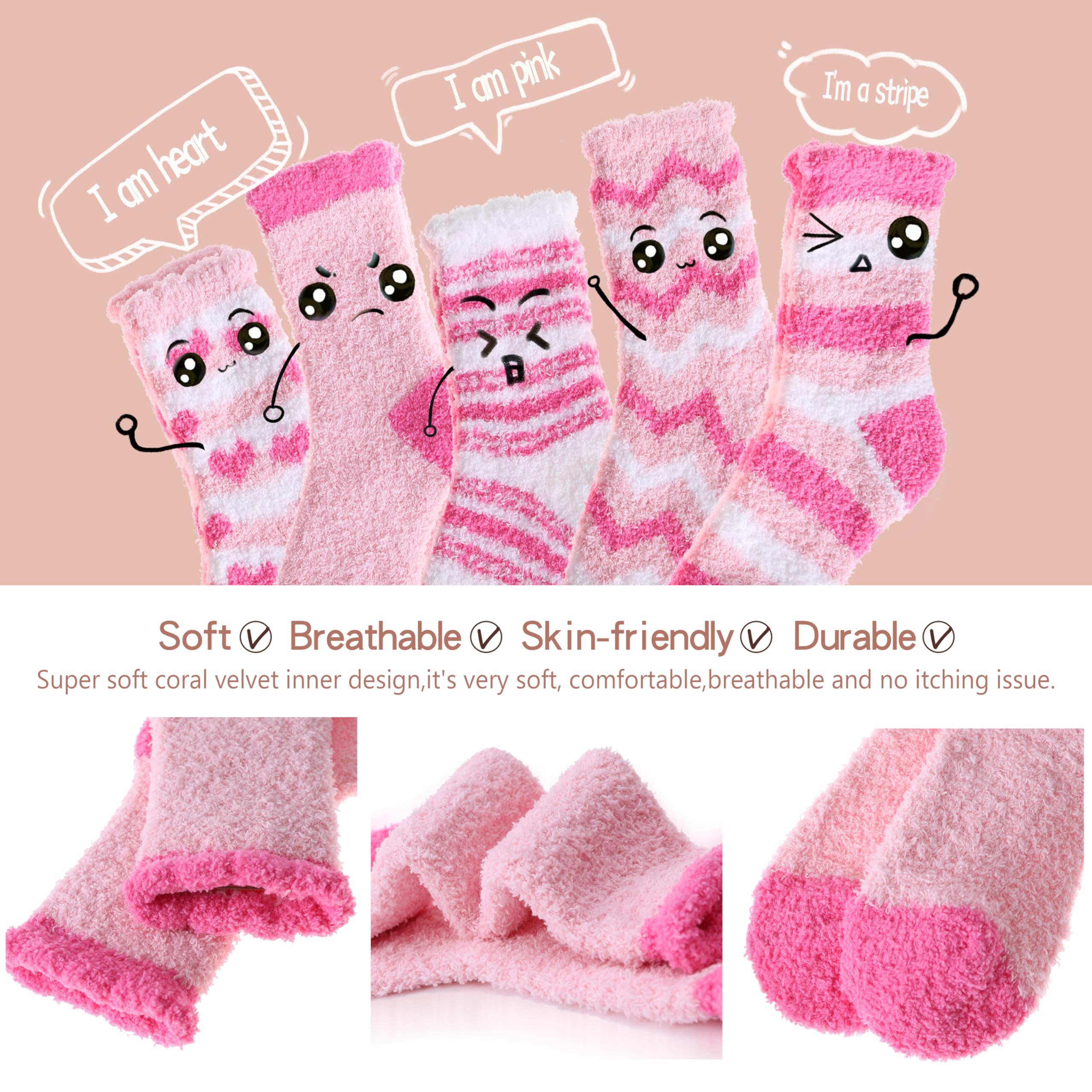 EBMORE Fuzzy Socks for Women, Fluffy Cozy Comfy Soft Cabin Plush Warm Winter Sleep Home Slipper Socks, Christmas Gifts, Valentines Day Gifts for Her, Women Who Have Everything, Stocking Stuffers