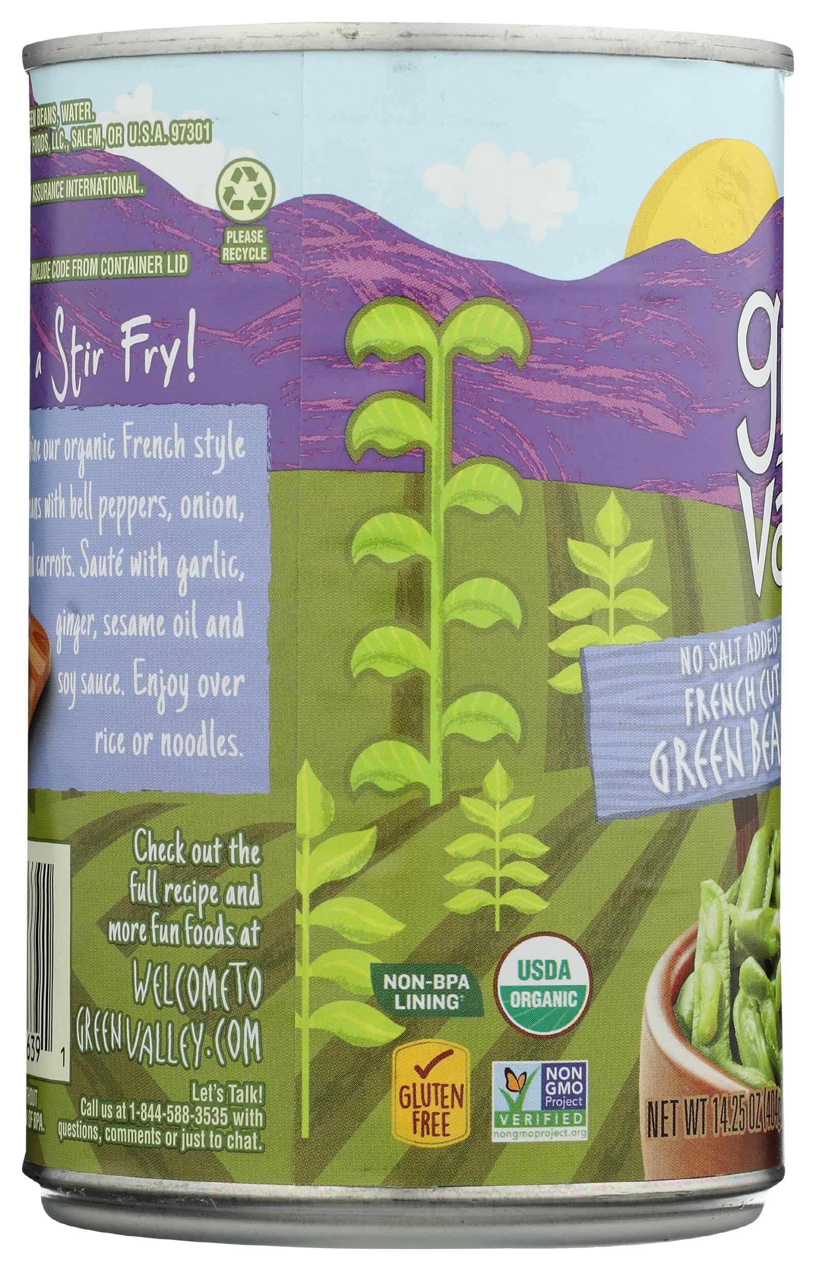 GREEN VALLEY Organic French Style Green Beans, 14.25 OZ