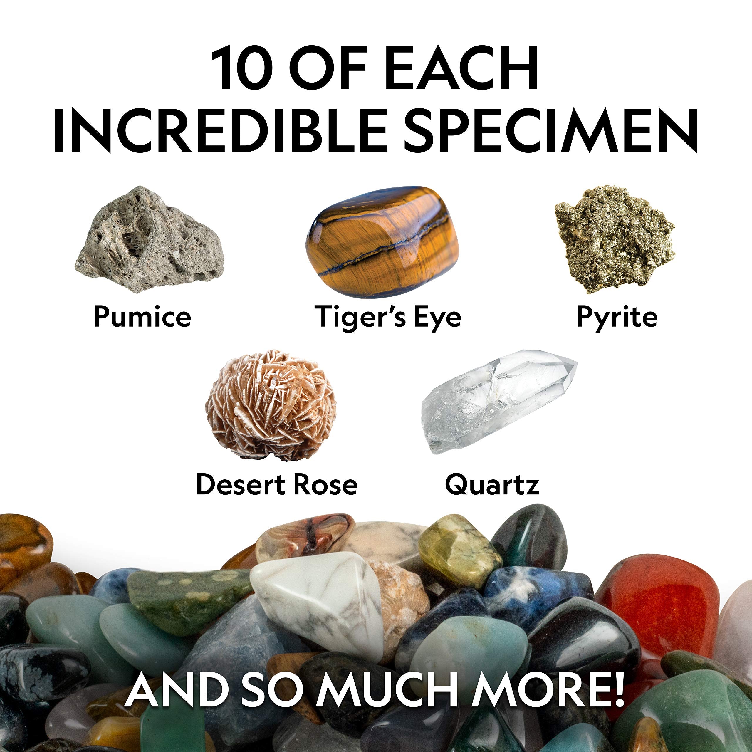 NATIONAL GEOGRAPHIC Kids Rock Collection – 1.25 Lb Assorted Rocks, Minerals & Gemstones Plus 50 Cool Rocks and Minerals to Share, A Great STEM Earth Science Kit for The Classroom, Homeschool & More