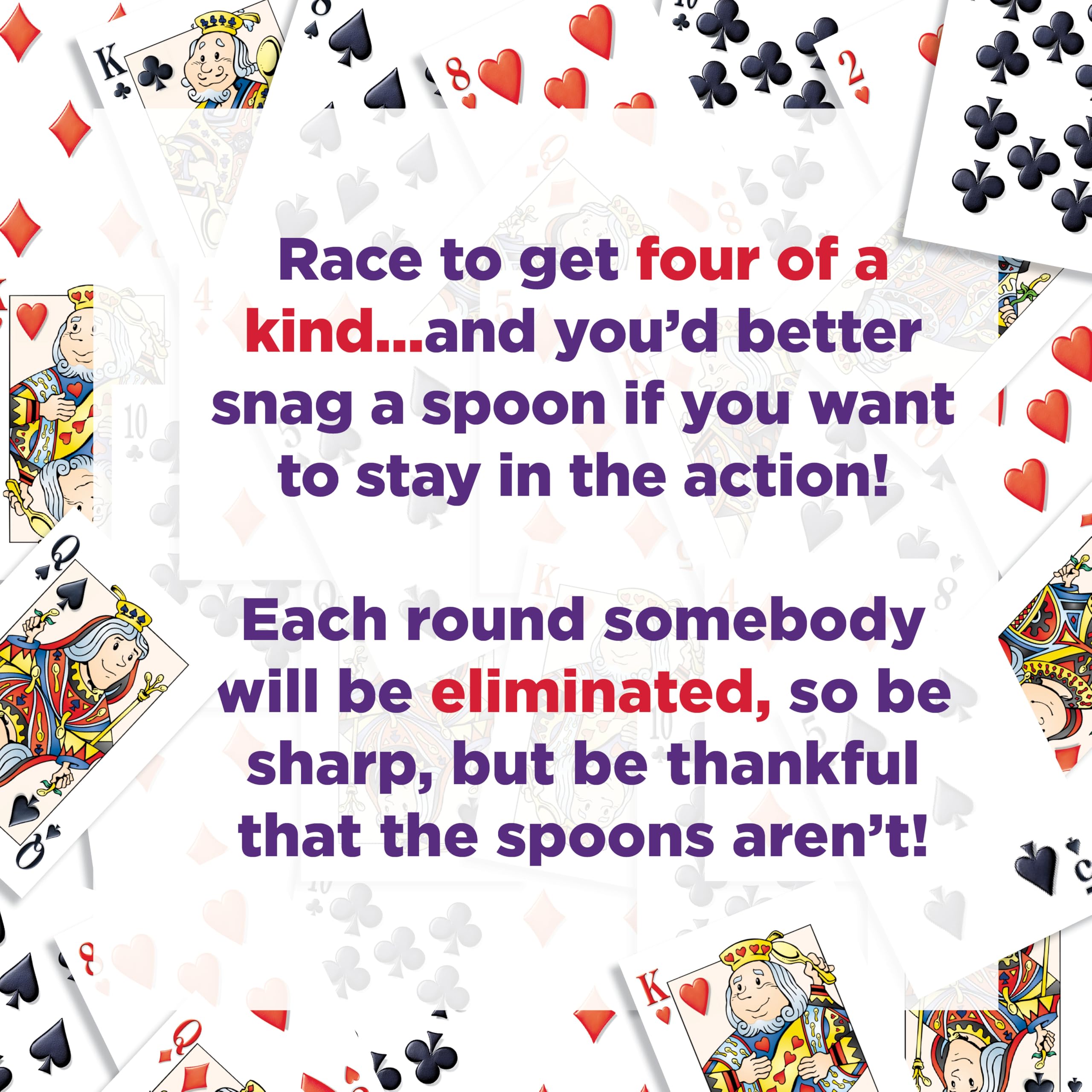 Spoons in a Case, Card Games for Kids - Spoons Game, Deck of Cards, Fun Family Games for Kids and Adults, Playing Cards, Game Night, Travel Games, 3-6 Multi-Player Card Game, Games for Adults, Ages 7+