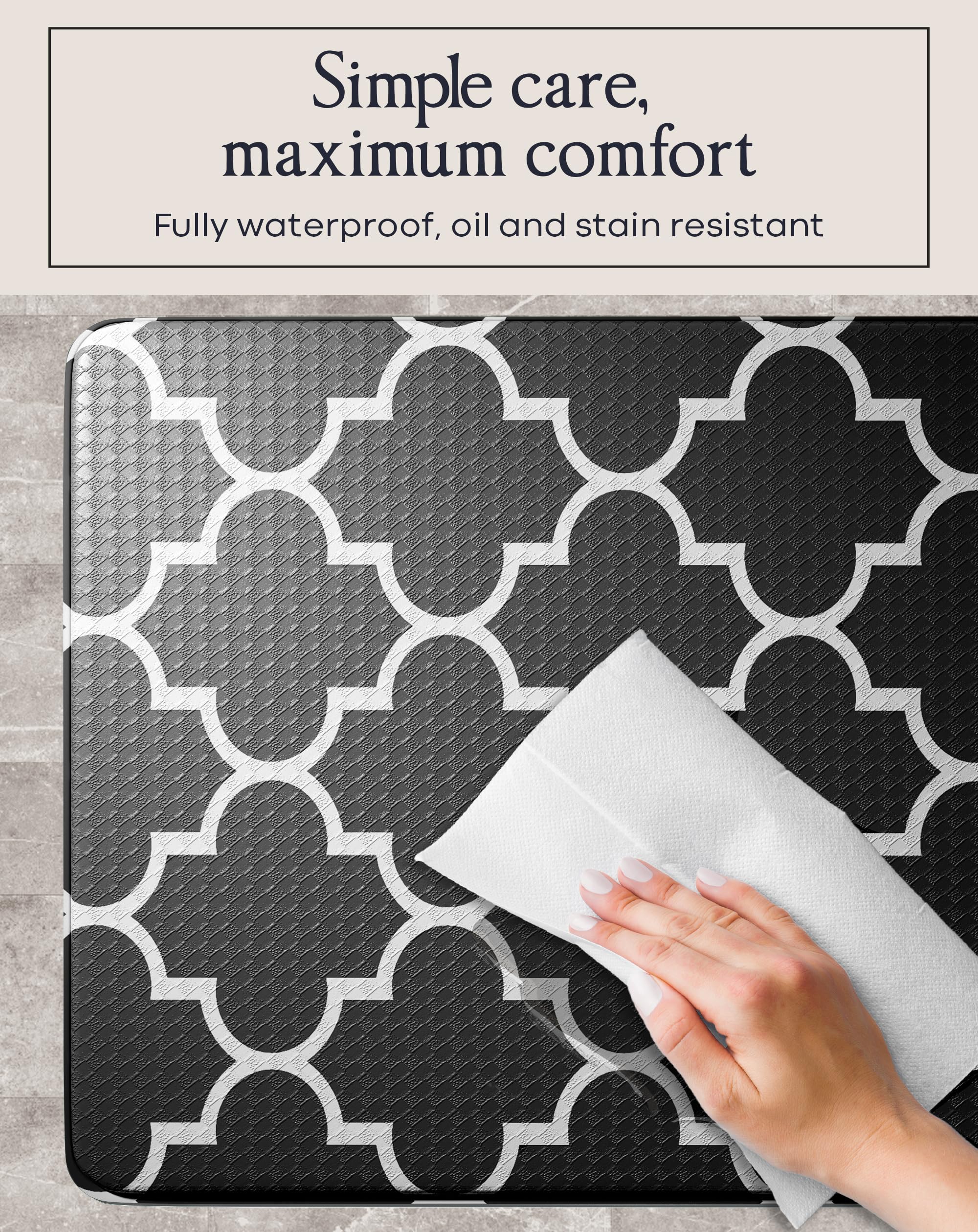 Anti-Fatigue Kitchen Mat Set – 2-Piece Memory Foam Cushioned Mats for Standing – Black Lantern, 18×30 & 18×60, 0.4 in Thick, Waterproof, Non-Slip – Homergy