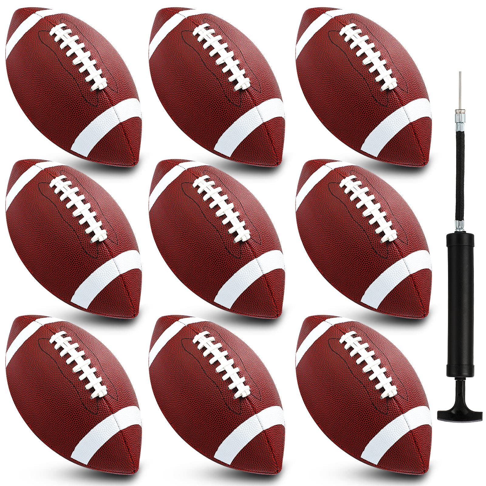 Jerify Composite Leather Soccer Balls, 9 Pcs, Size 9, with Pump and Tools