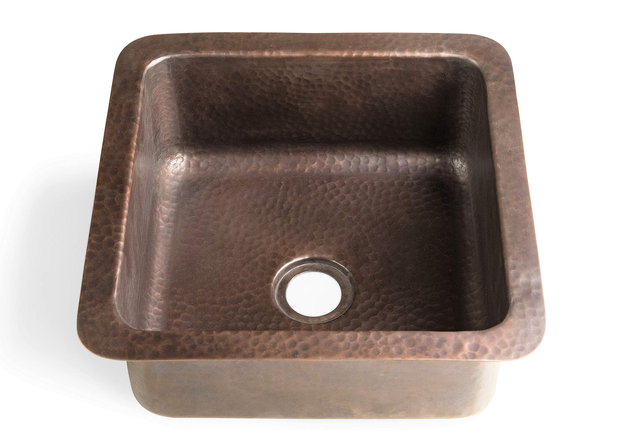 Monarch Abode Pure Copper (12 inches) 17093 Hand Hammered Glasgow Dual Mount Bar Prep Sink