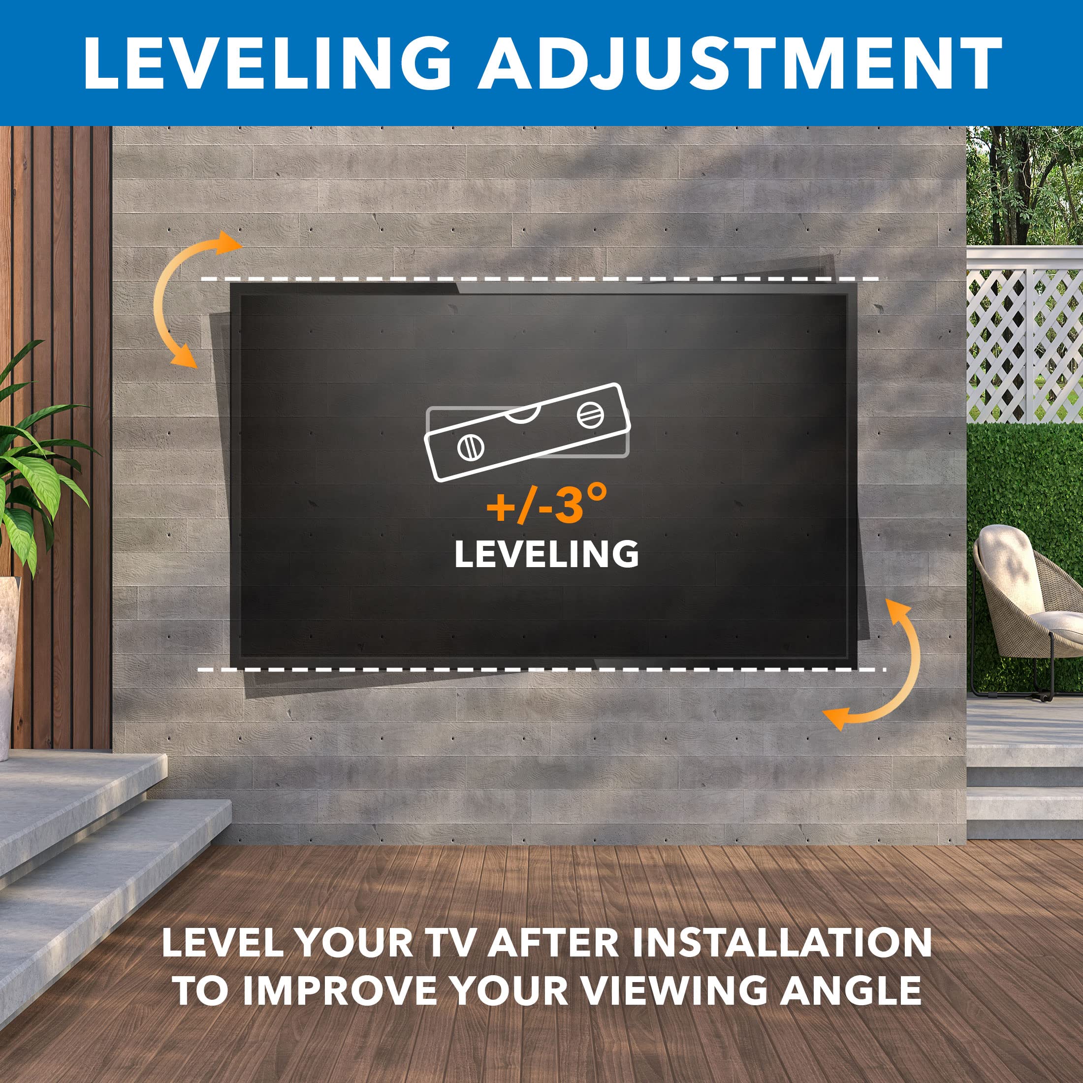 Mount-It! Outdoor TV Mount Weatherproof, Anti-Rust Anti-Corrosion Outside TV Bracket for Patio, Gazebo and Exterior, Fits 37-80", Heavy Duty Dual Full Motion Arms, VESA Up to 600x400mm, 110 Lbs Limit