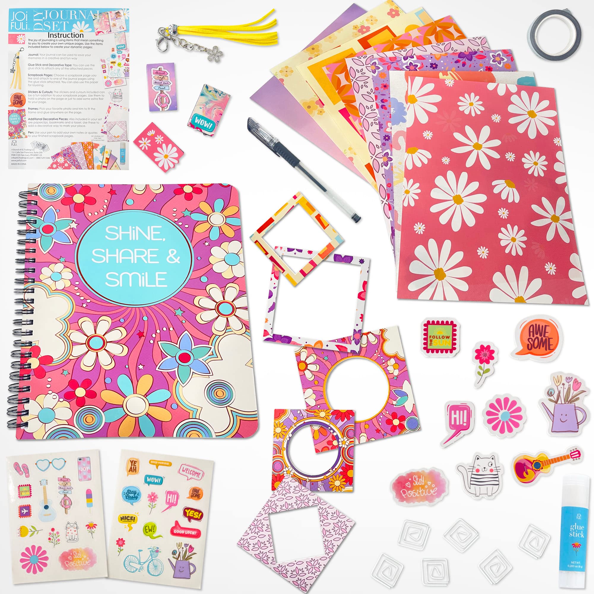 JOiFULi DIY Journal Set for Girls Gifts Ages 8 9 10 11 12 13 Years Old and Up