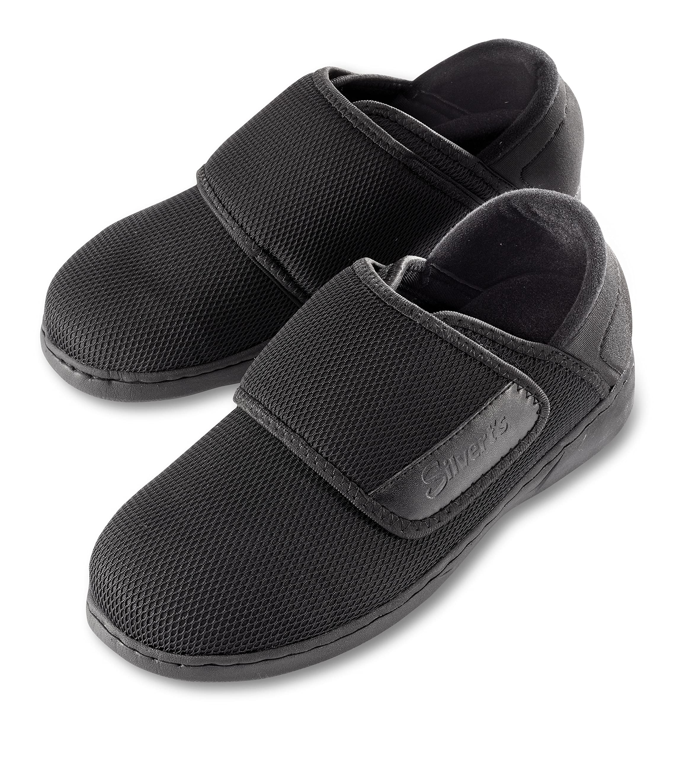 Silvert's Adaptive Clothing & Footwear Women’s Extra Wide Comfortsteps Shoes with Fluid Barrier for Seniors - Black 8