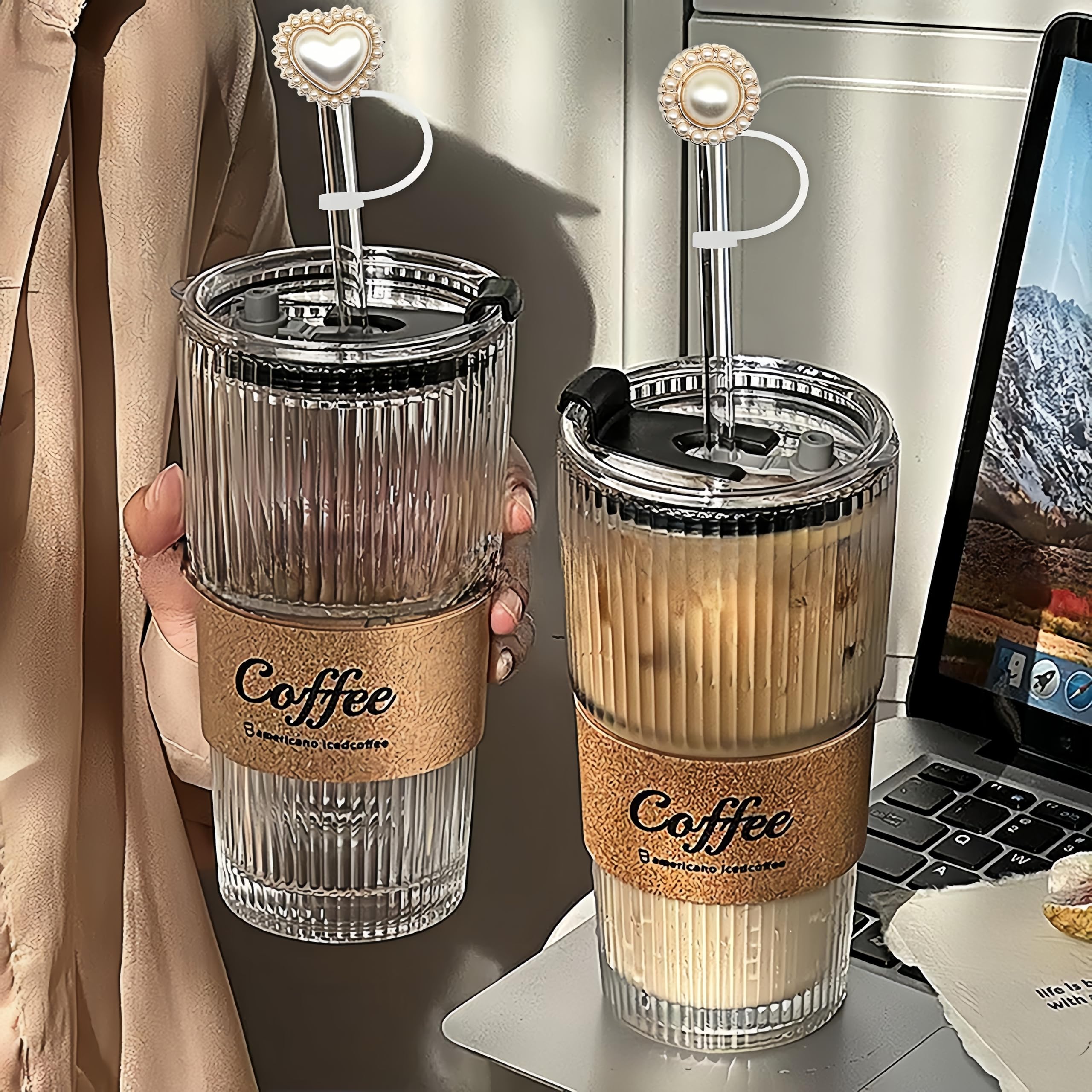 YKIAMGH Glitter Silicone Straw Toppers for Stanley Cup 30 40 oz, Reusable Cap Accessories for Simple Modern Tumbler, Cute Straw Cover for Water Bottle