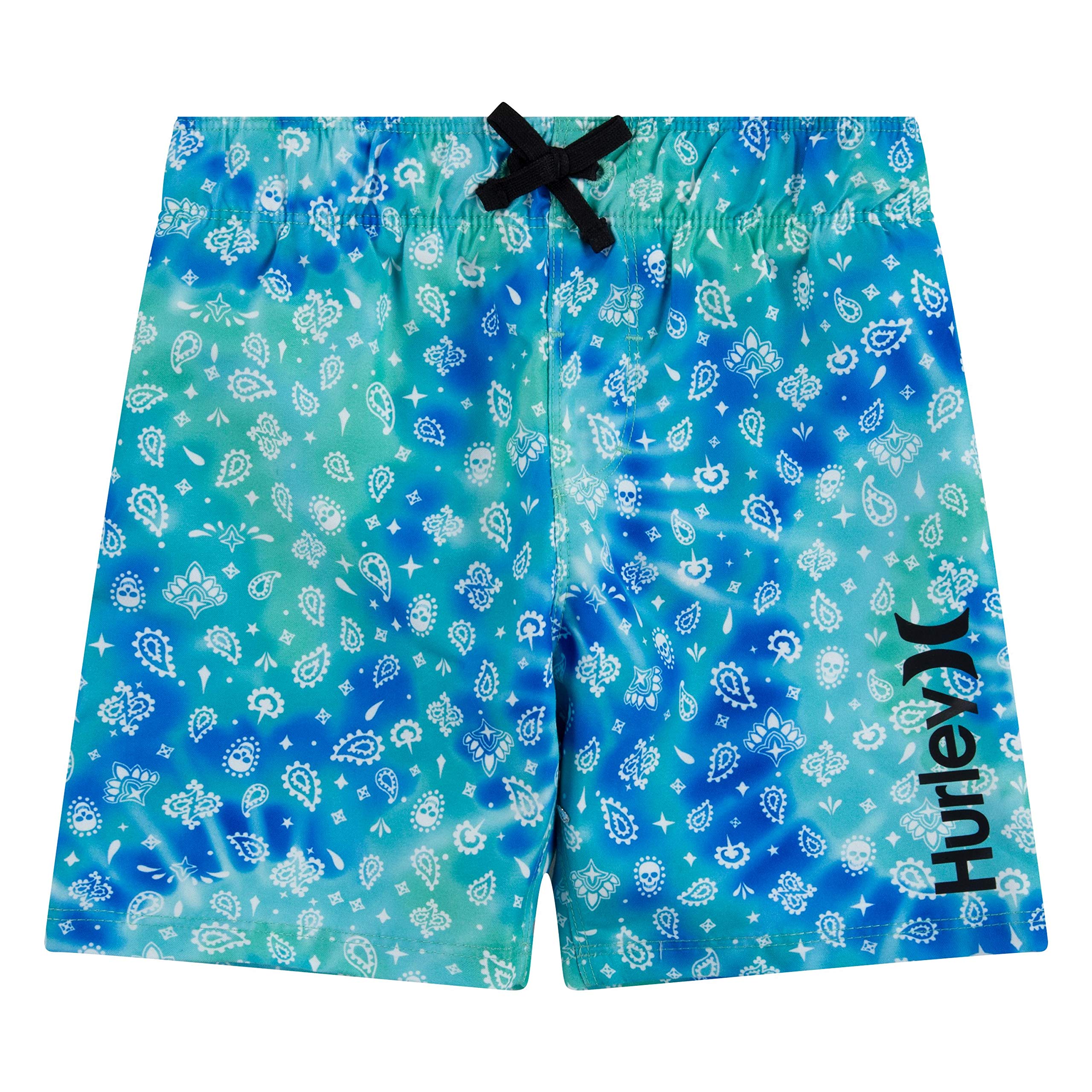 Hurley Boys Printed Pull On Swim Trunks, Aurora Green/Bandana, 4T