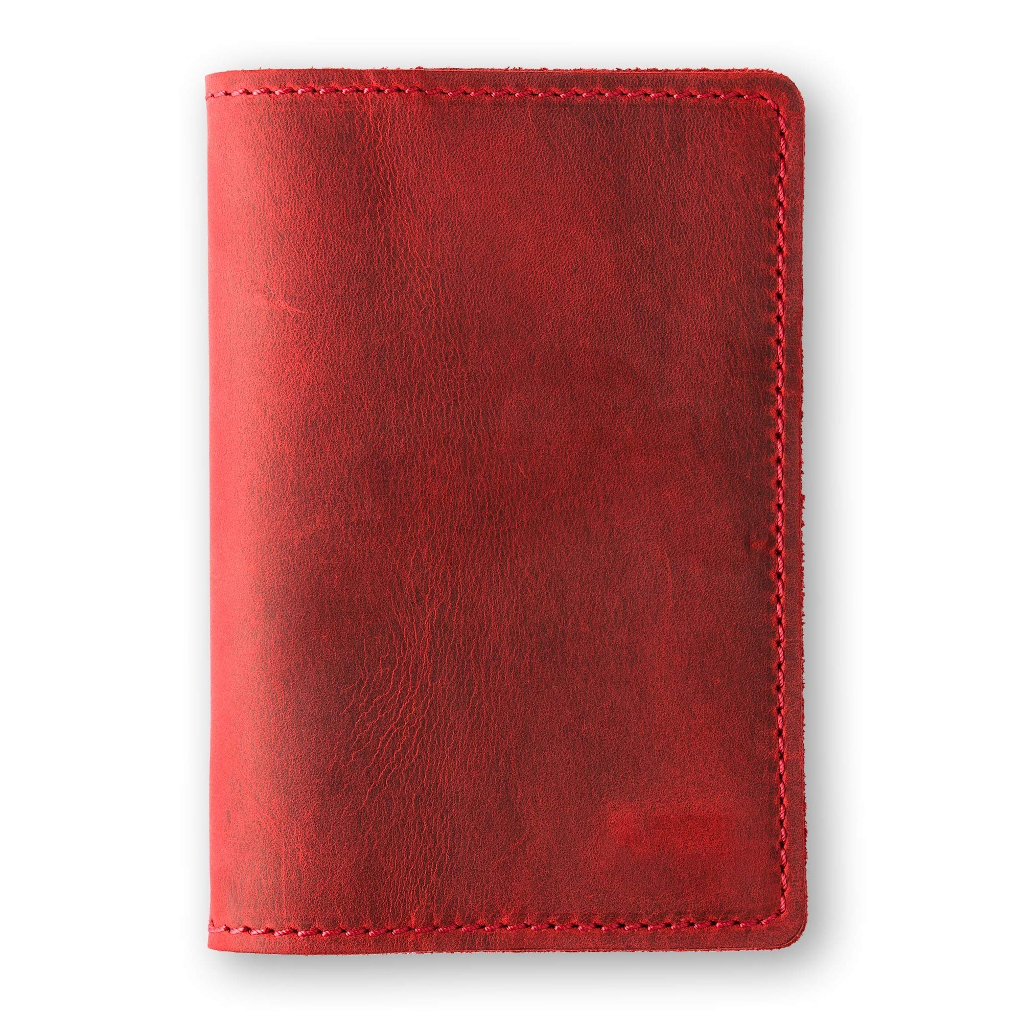 PEGAI Personalized Leather Passport Holder Cover Wallet Travel Essentials | 100% Soft Touch Rustic Travel Wallet Case, International Travel Must Haves | DeKalb (Rose Red)