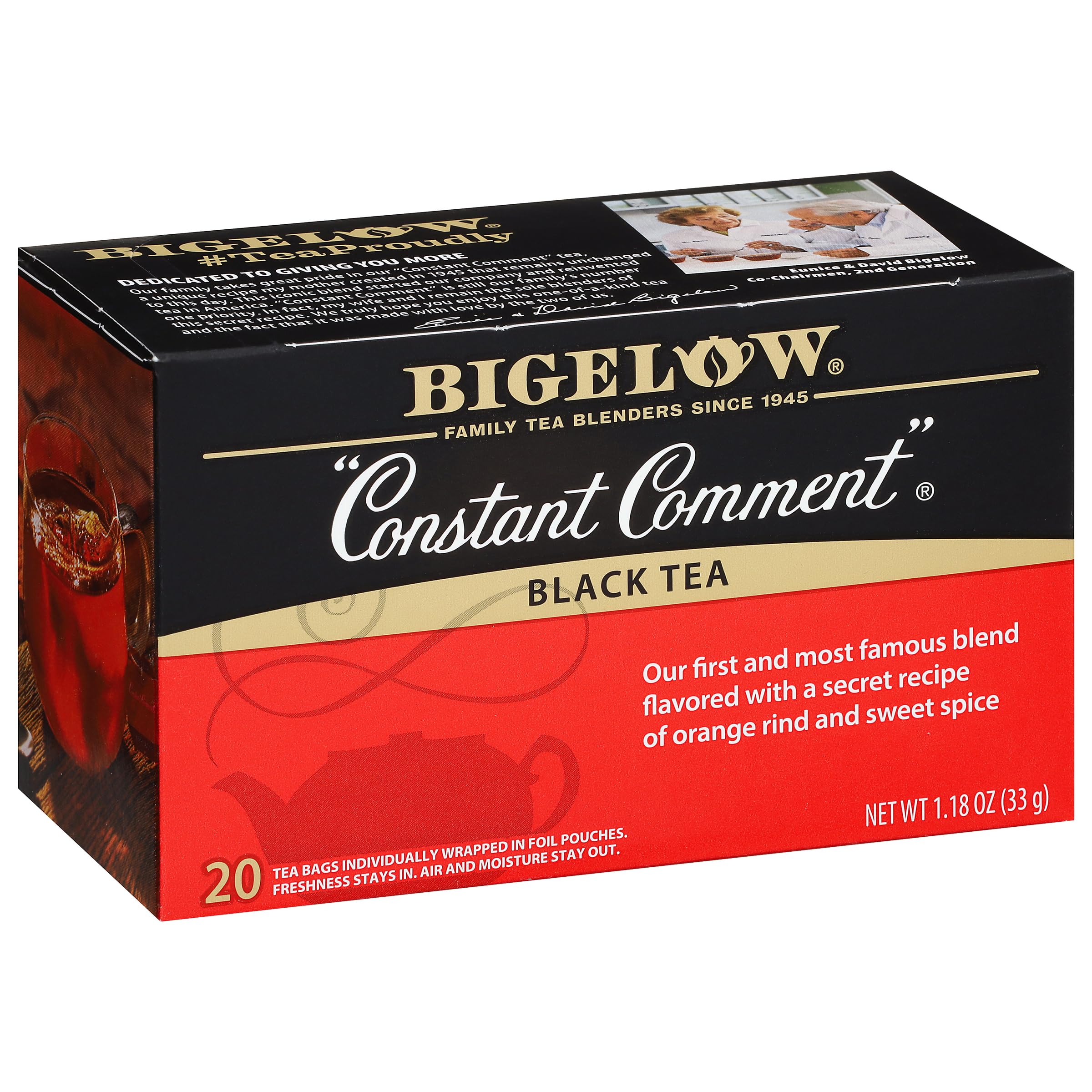 Bigelow Tea Constant Comment Black Tea, Caffeinated Tea, 20 Count Box (Pack of 6), 120 Total Tea Bags