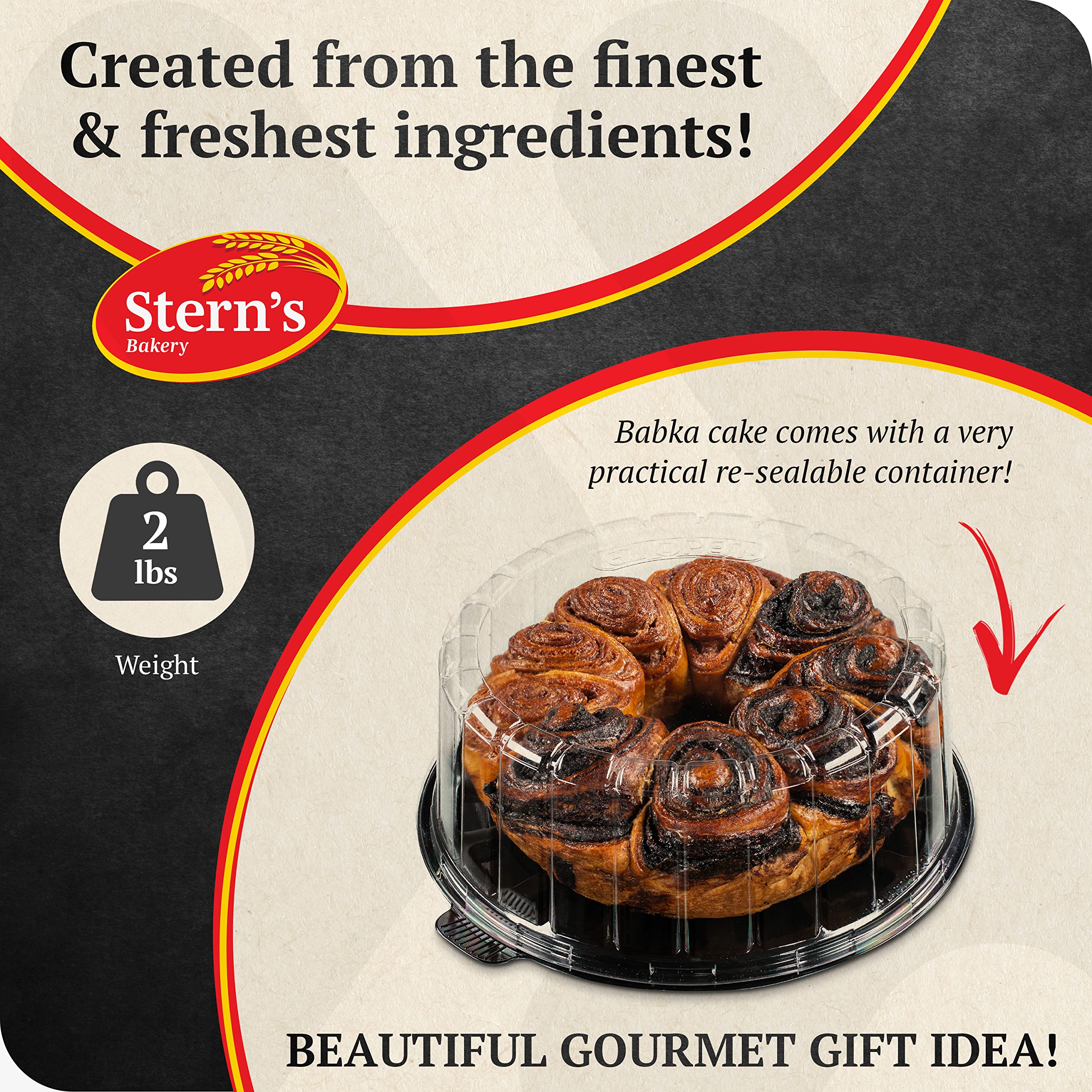 Chocolate N’ Cinnamon Babka Cake | 32 Oz Babka Bread | Valentines Gift Basket | Christmas, Valentines or Thanksgiving | Gift Idea for Men, Women, Colleagues & Friends