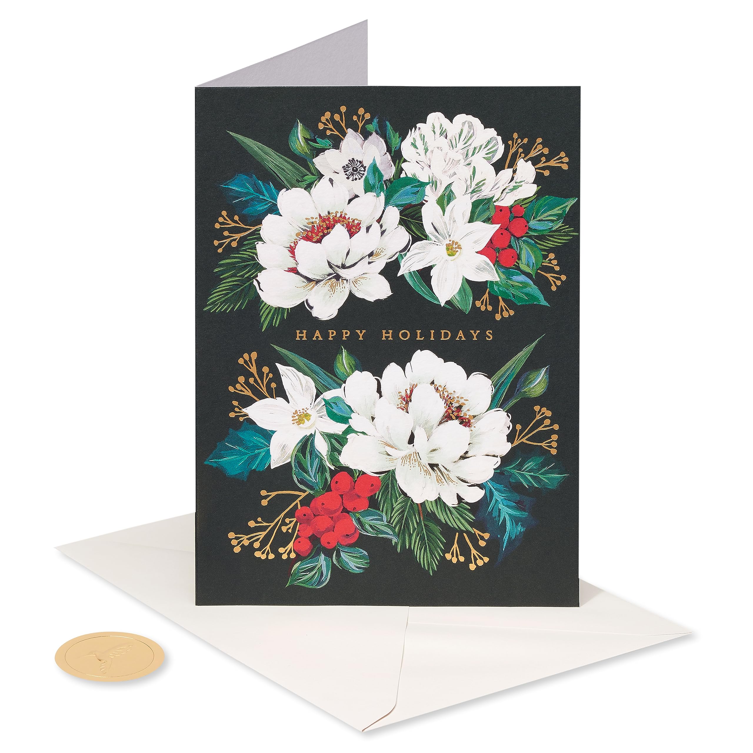 Papyrus Christmas Cards Boxed with Envelopes, Warmest Wishes, Vintage Floral (14-Count)