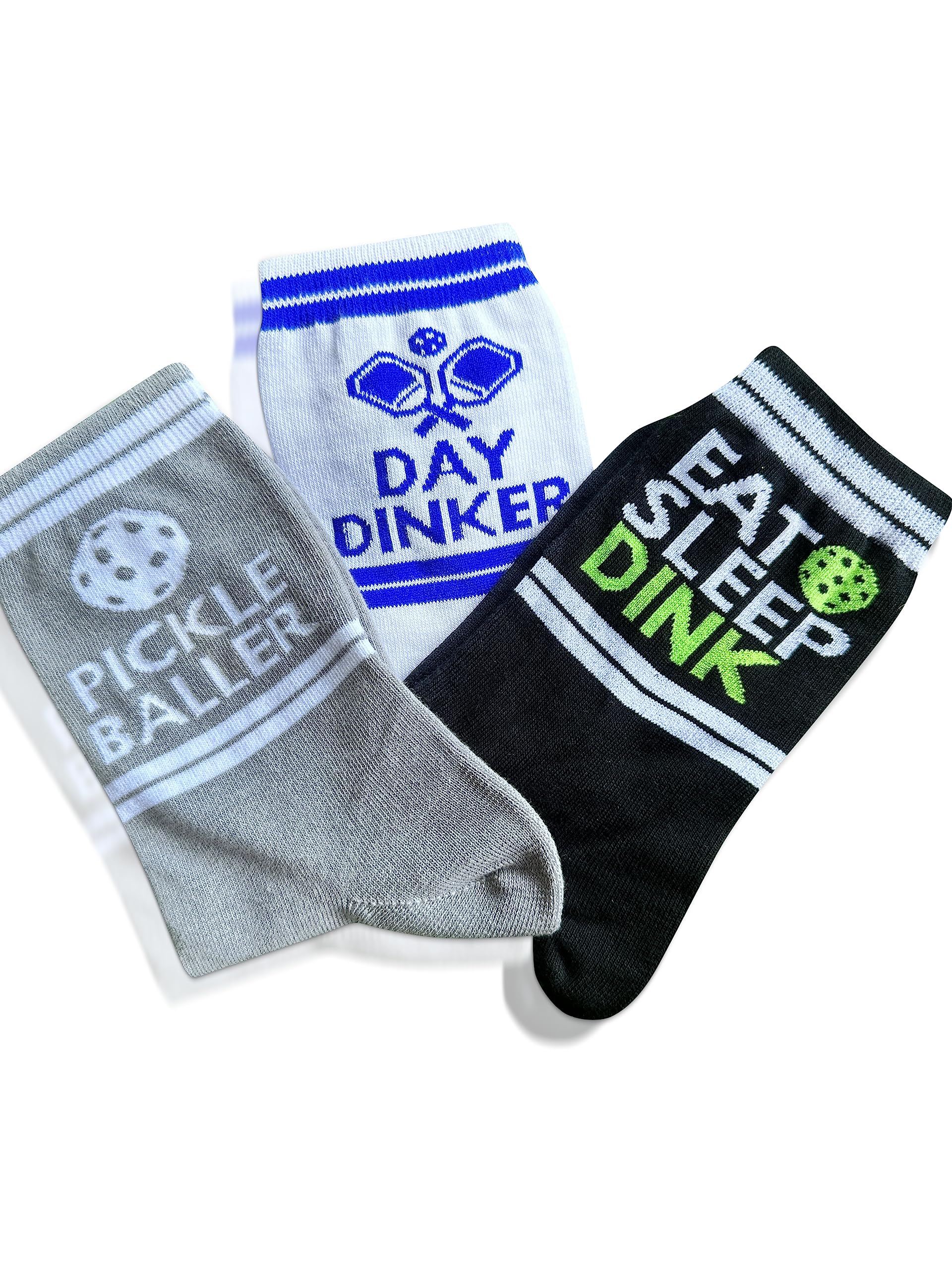 Monkey Stix The Original 3 Pack Pickleball Socks Size 8-13 - Perfect Gifts For Pickleball Lovers and Accessories Pickle Ball Players Men and Women Outdoor Indoor Gift Accessory