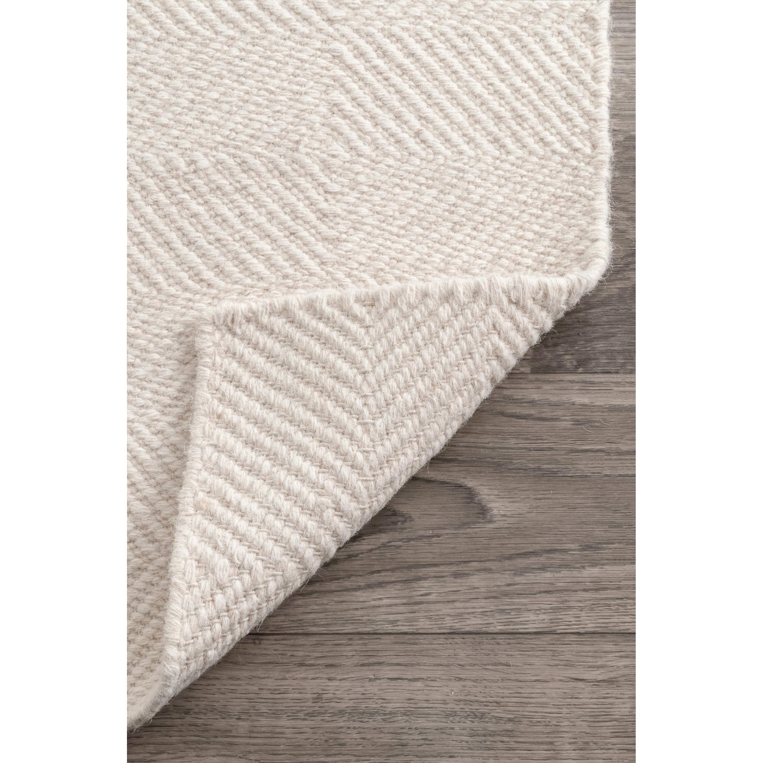 nuLOOM Ago Geometric Wool Area Rug, 7' 6" x 9' 6", Cream