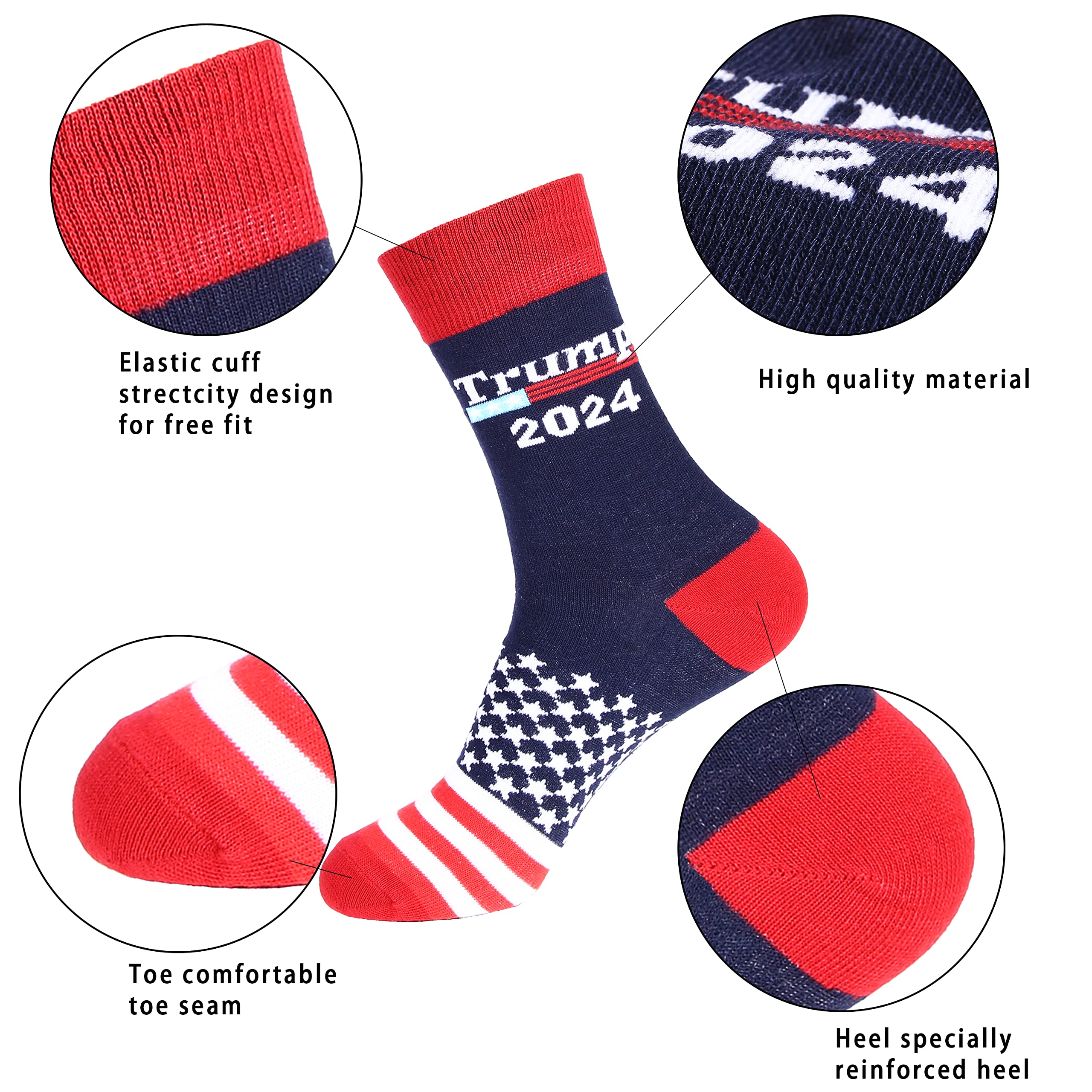 ZXGXLAW Trump 2024 Take America Back MAGA USA Patriotic Freedom Day Gifts Lets Go Brandon Funny Socks