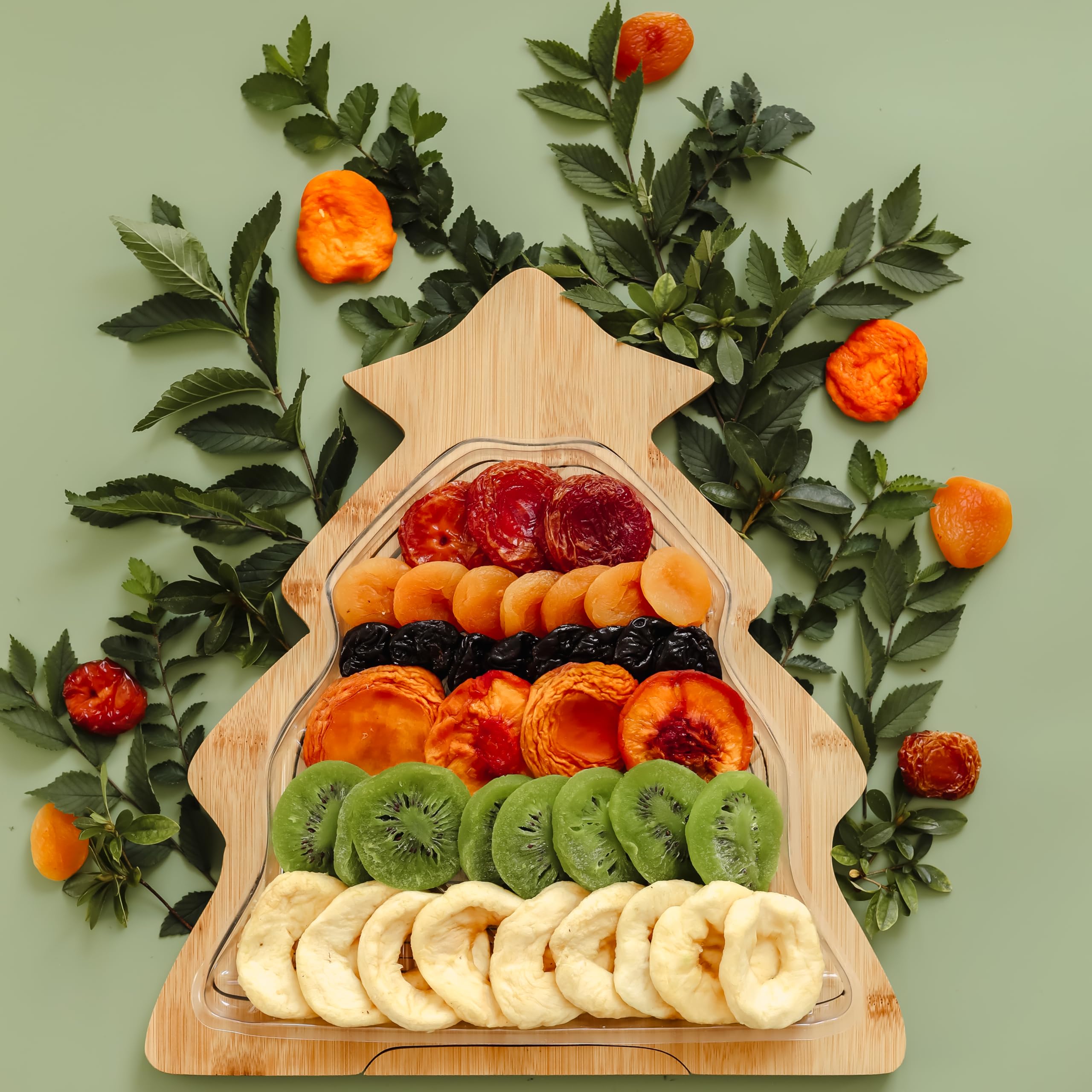 Fruit Gift Basket, Dried Fruit Christmas Tree Trivet Tray Assortment Christmas Tree | Great for Snacks, Healthy Gifts, Parties, Corporate, Sympathy, Holidays, Men, Women, Families | Bonnie and Pop