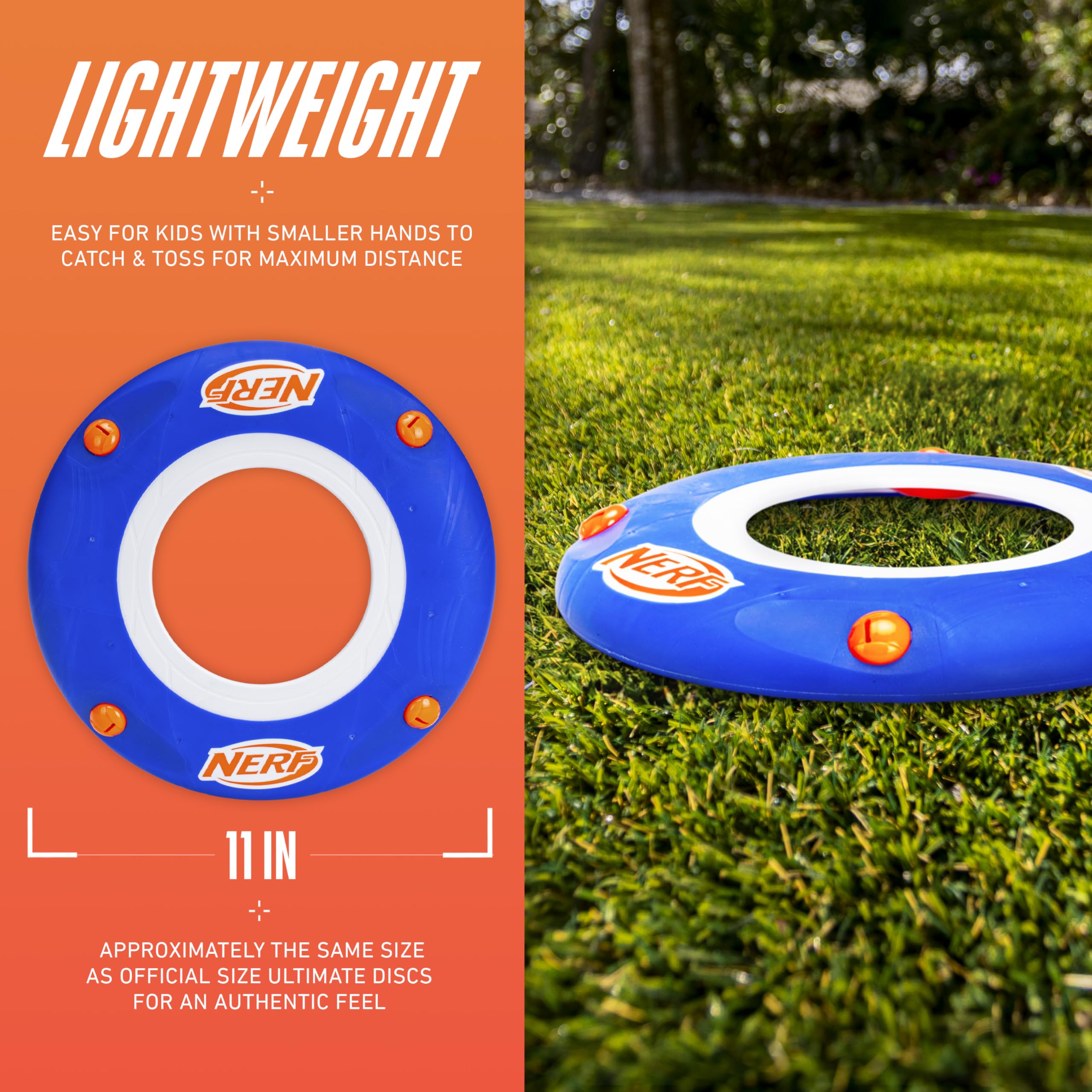 Nerf Kids Soft Flying Disc - Sonic Slinger Indoor + Outdoor Flying Disc Toy for Kids - 11" Inch Tossing Disc - Super Lightweight Disc for Indoor + Outdoor Use - Howls When Thrown