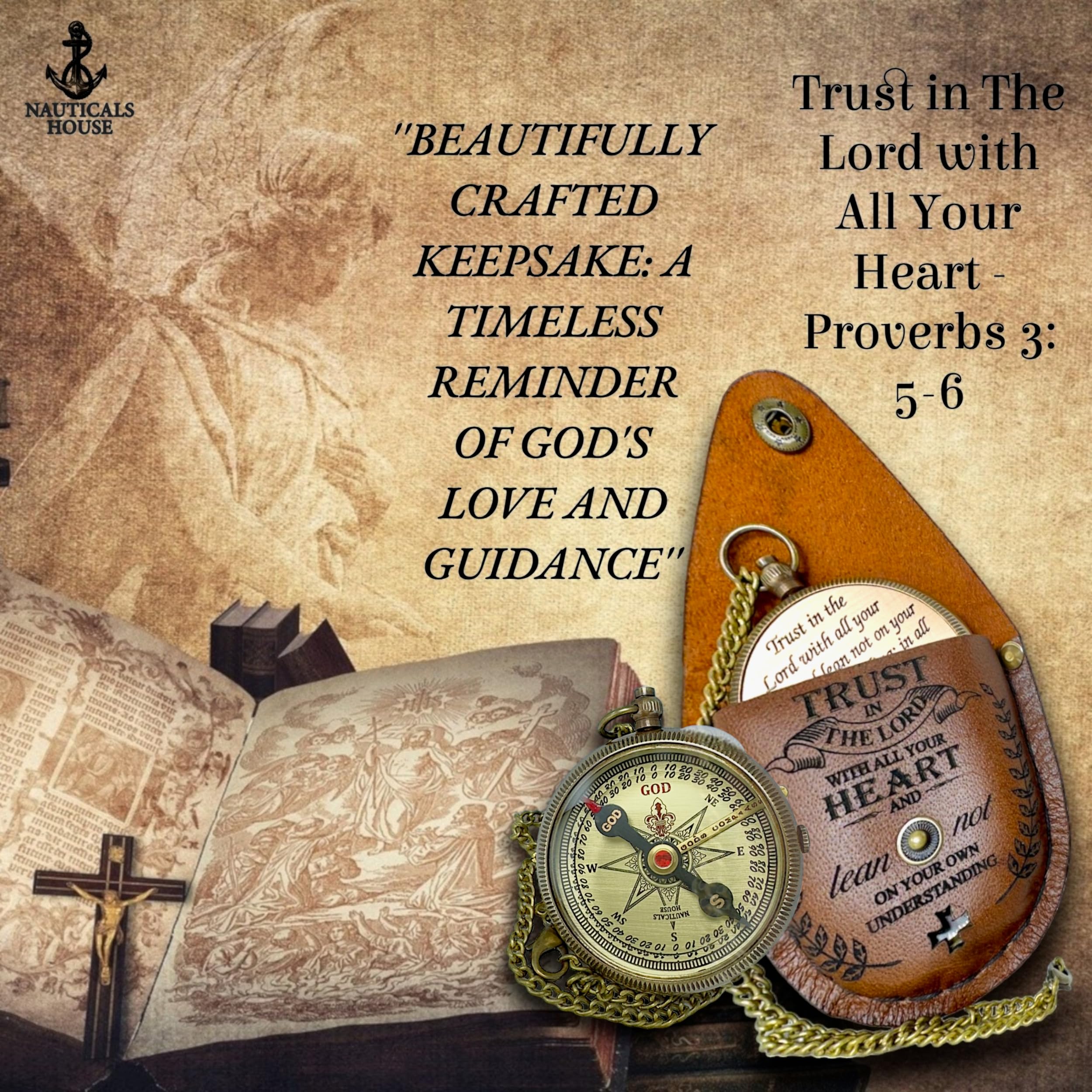 Trust in The Lord with All Your Heart- Proverbs 3:5-6 Inspirational Gifts for Men, Boys and Girls, Religious Gifts, Baptism Gifts, Unique Pastors Gift, Perfect Hiking Gifts for Any Special Occasion.